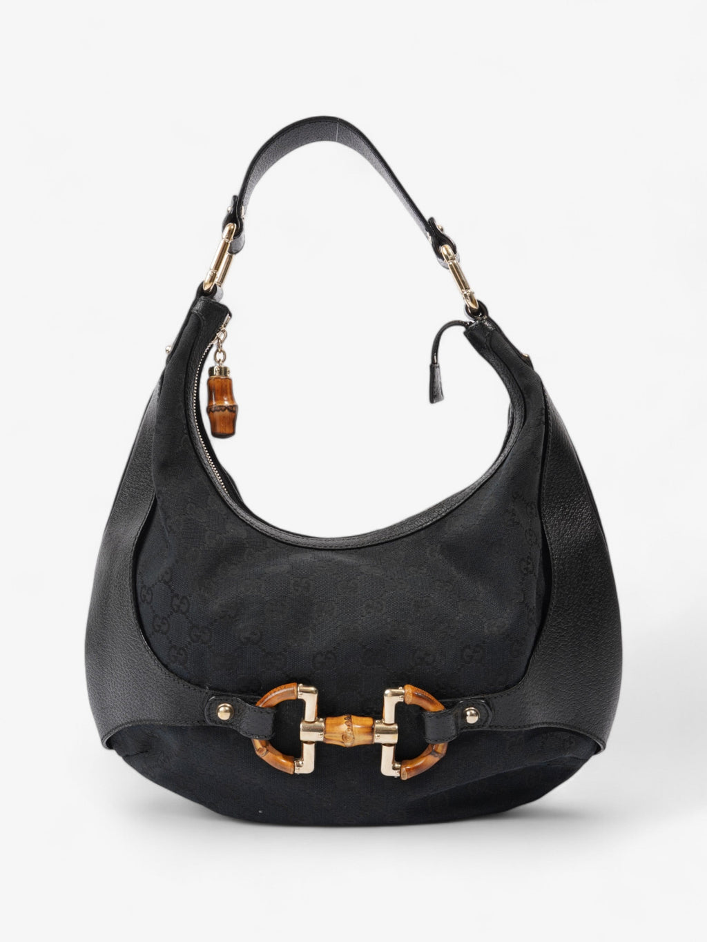 Gucci Amalfi Horsebit Hobo GG Supreme / Black / Brown Canvas