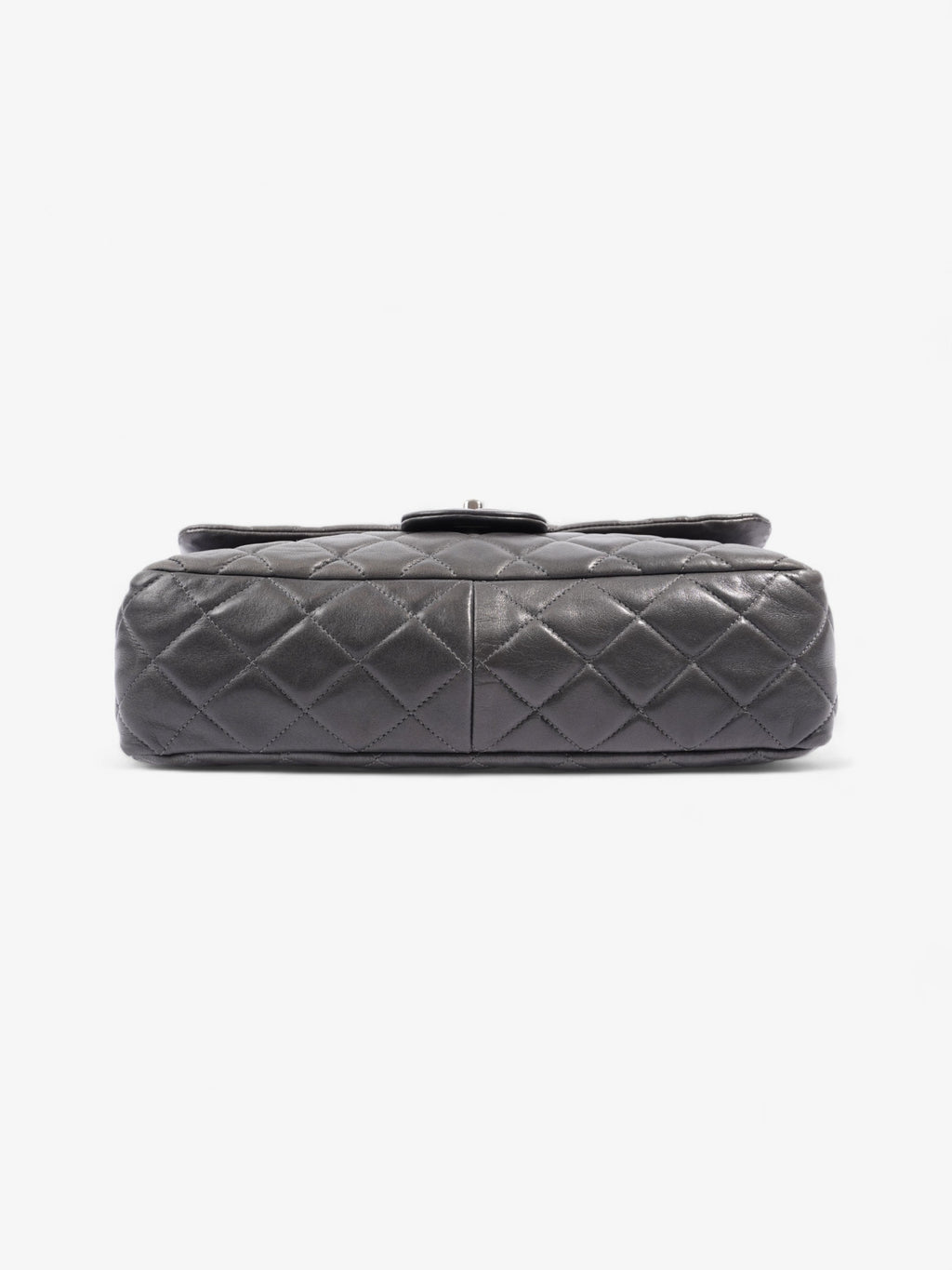 Chanel Classic Single Flap Grey Lambskin Leather Jumbo