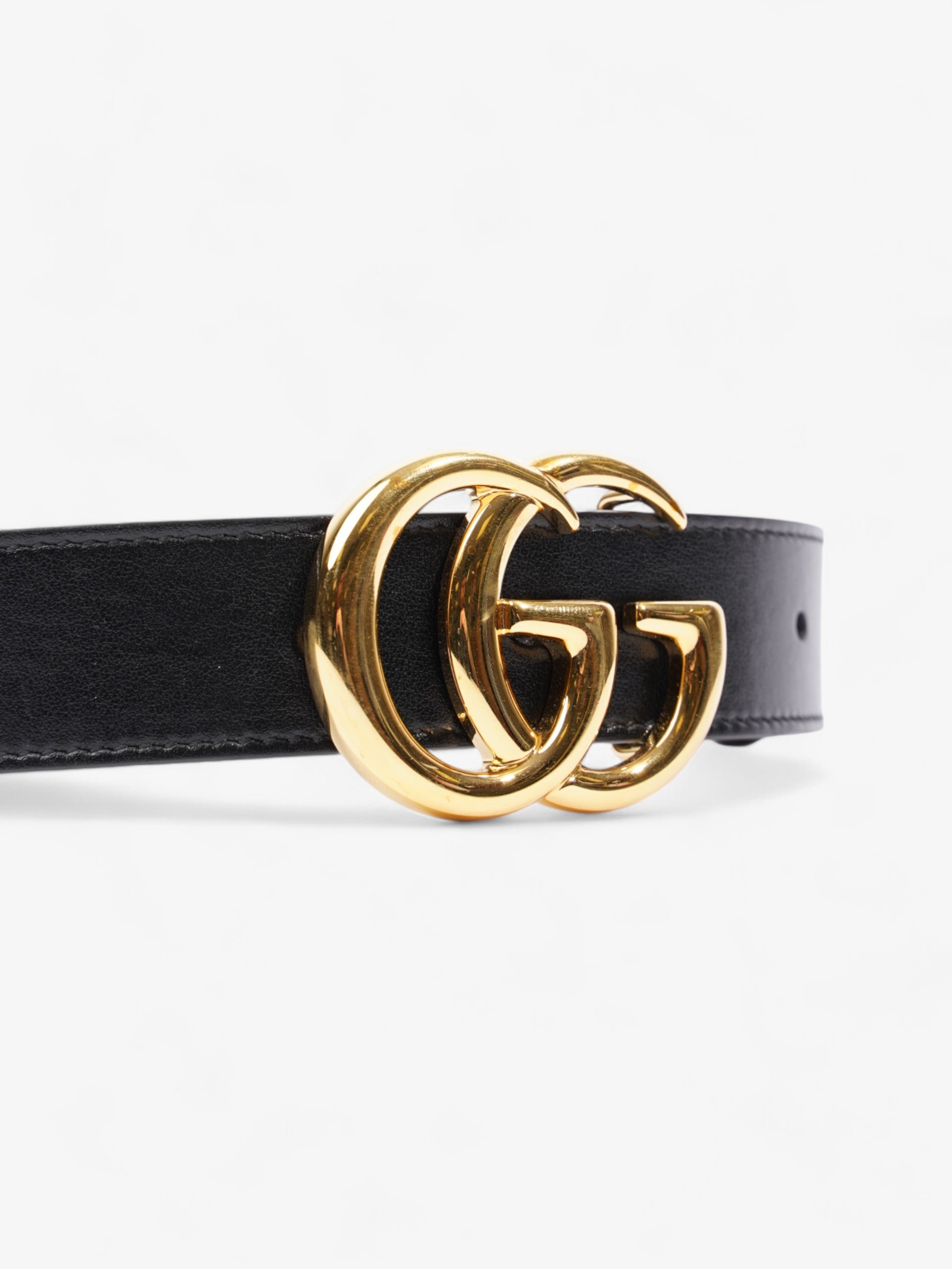 Gucci GG Marmont Belt Black / Gold Leather 80cm / 32"