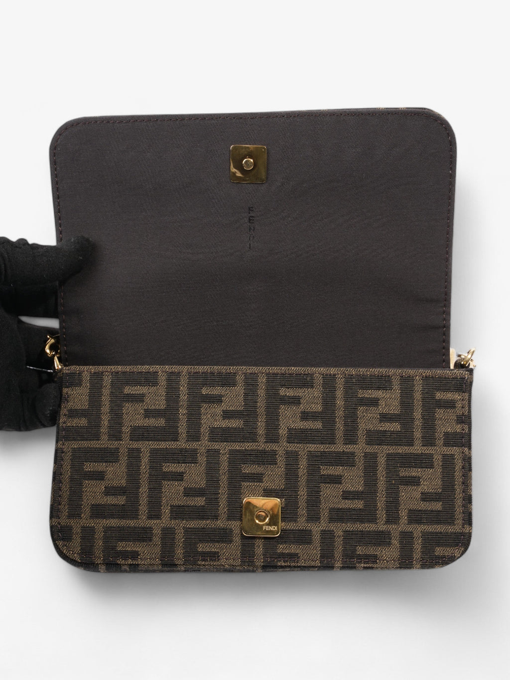 Fendi Fendigraphy Wallet on Chain Tobacco / Brown Fabric