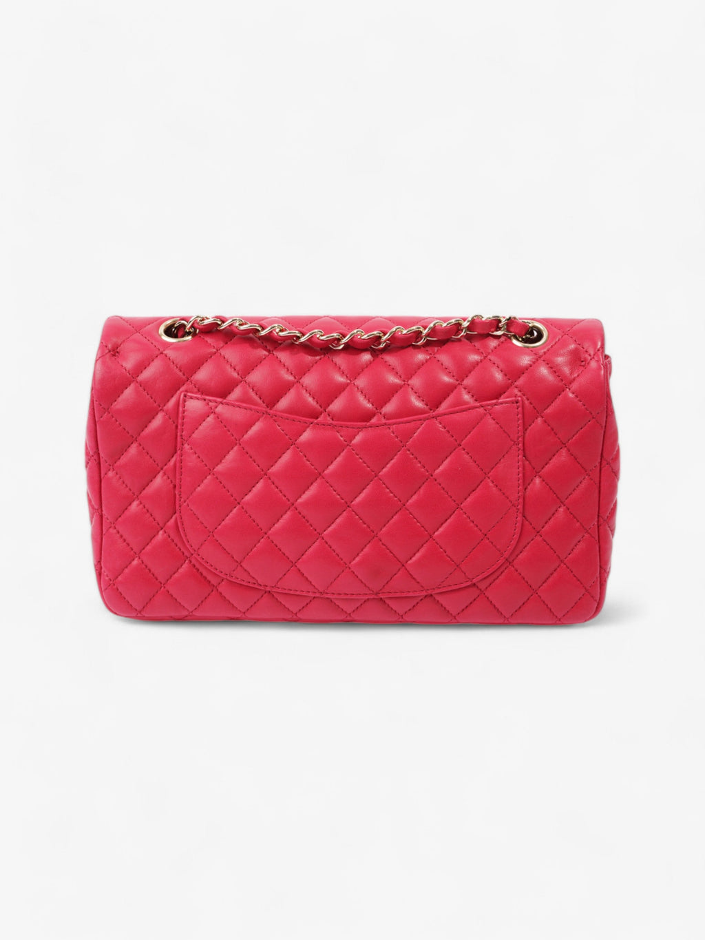Chanel Classic Single Flap Bag with Valentines Hearts Raspberry Lambskin Leather
