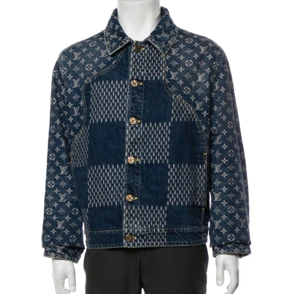 LOUIS VUITTON X NIGO GIANT DAMIER WAVES MNGM DENIM JACKET