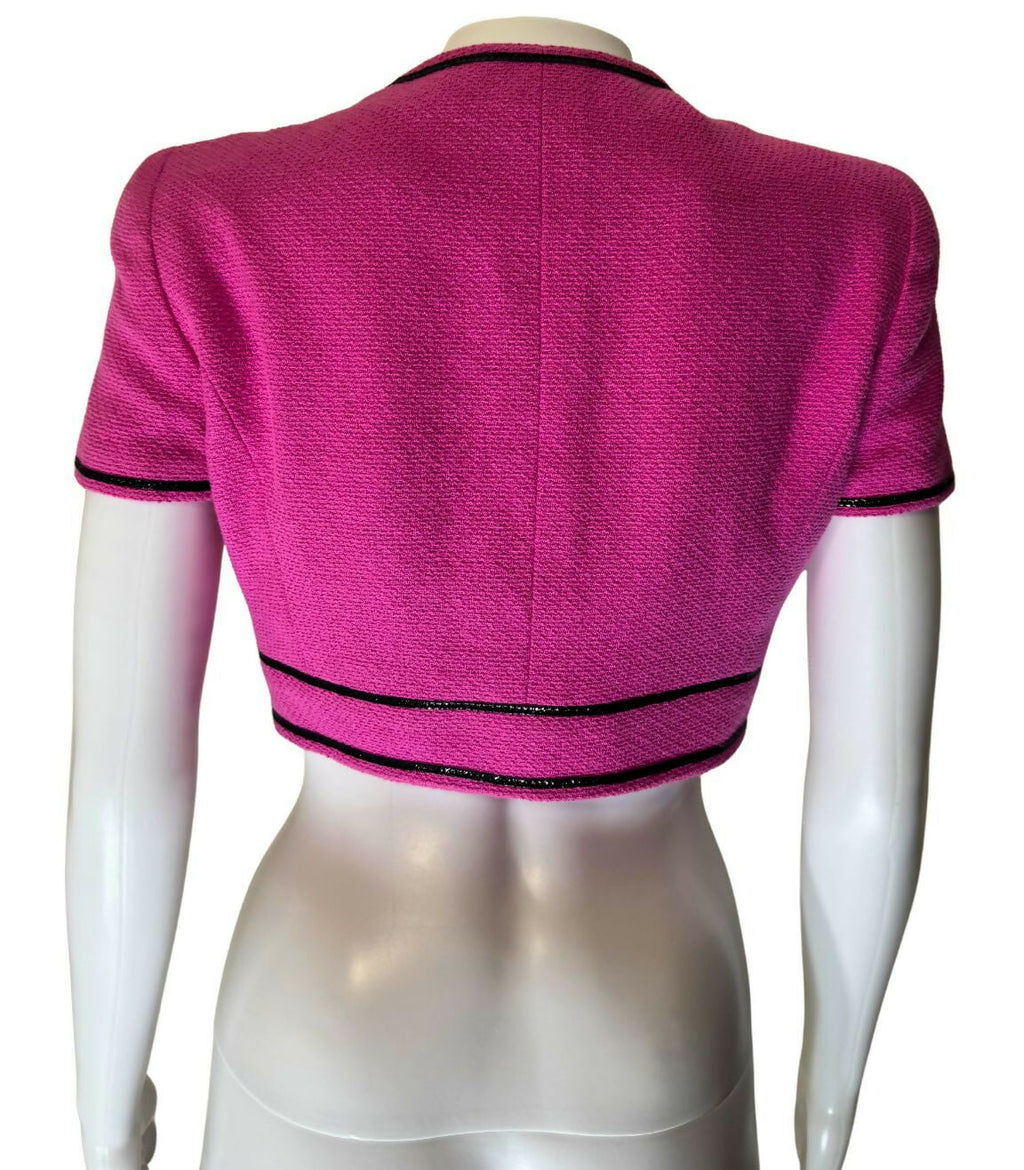 Chanel Vintage 1995 Barbie Pink Cotton Cropped Jacket