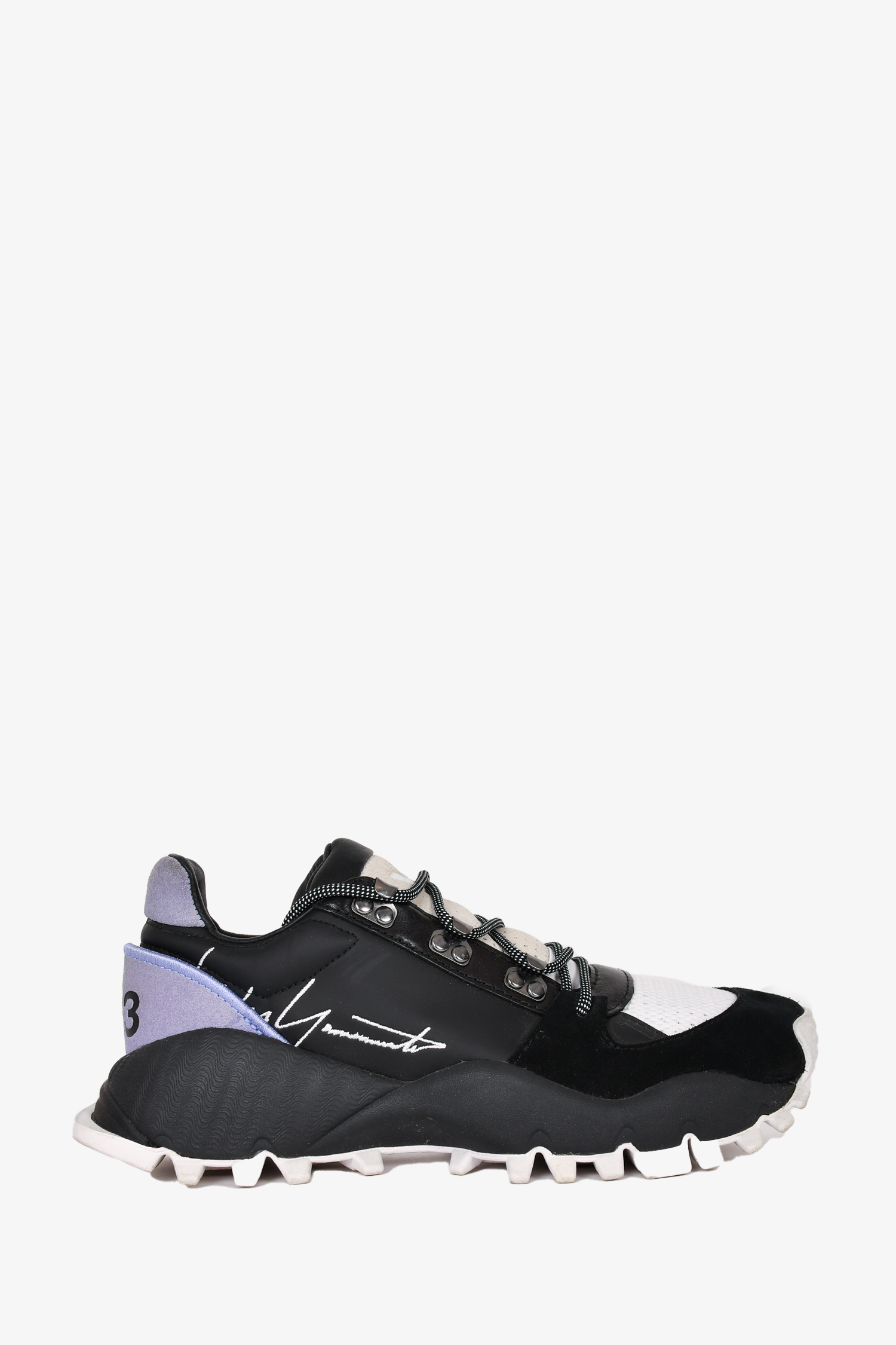 Y-3 Black Leather/Suede Sneakers Size 5