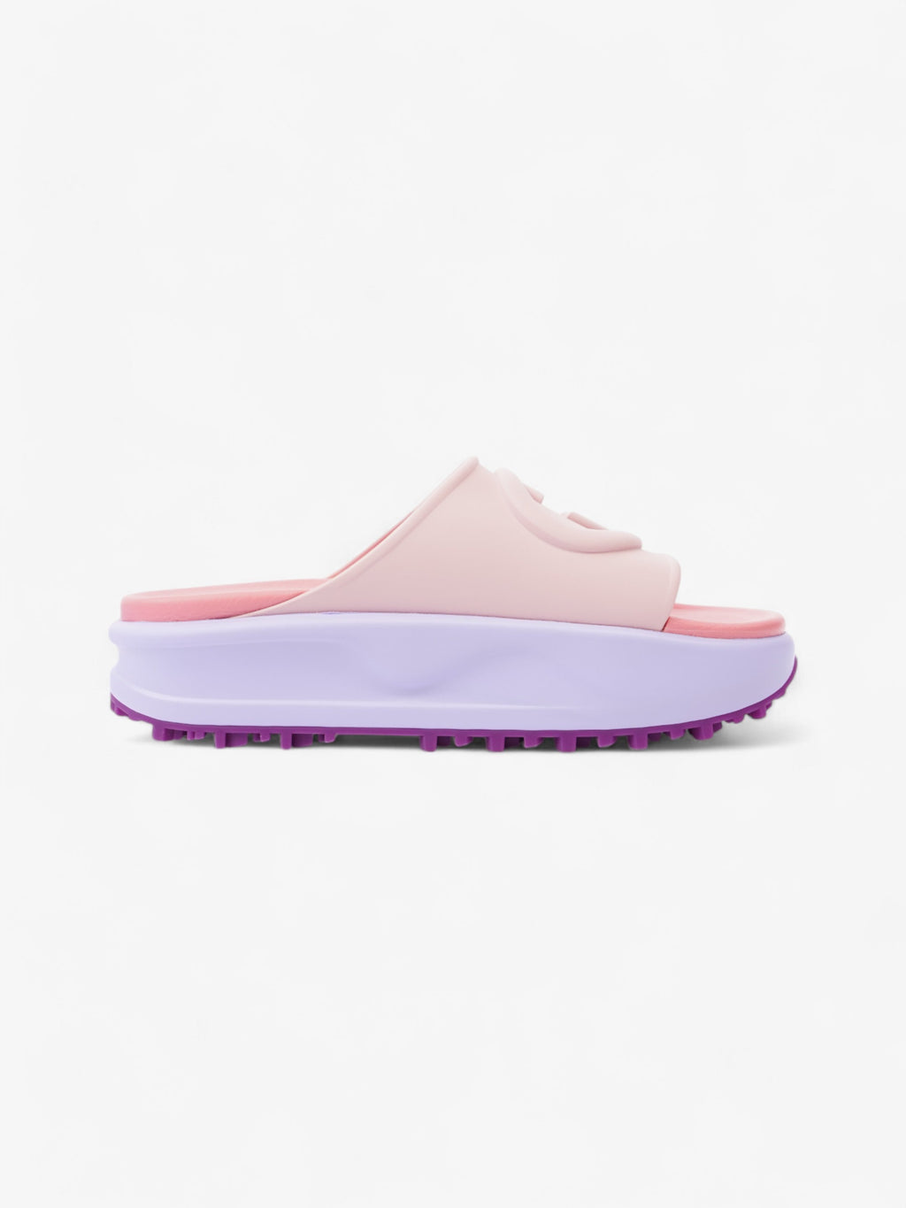 Gucci GG Platform Slides Pink / Purple Rubber EU 38 UK 5