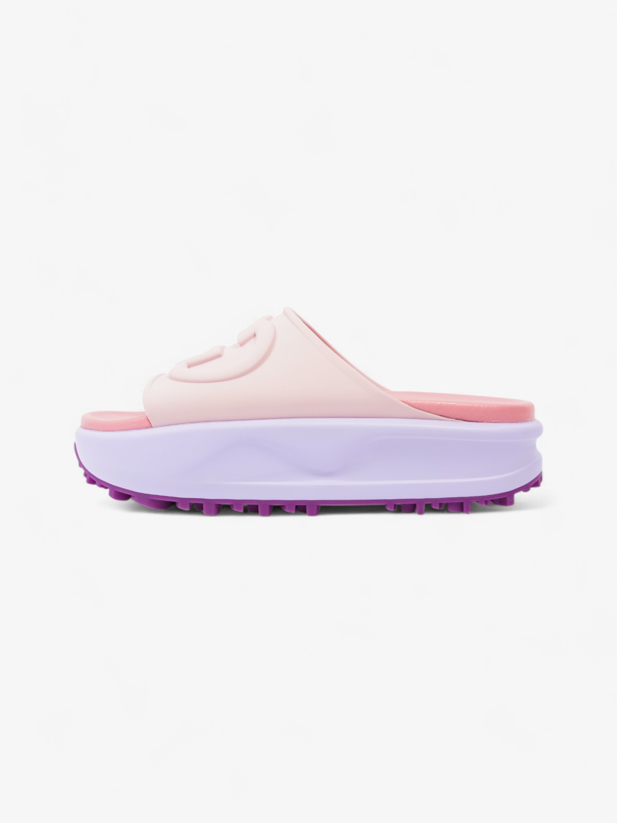 Gucci GG Platform Slides Pink / Purple Rubber EU 38 UK 5