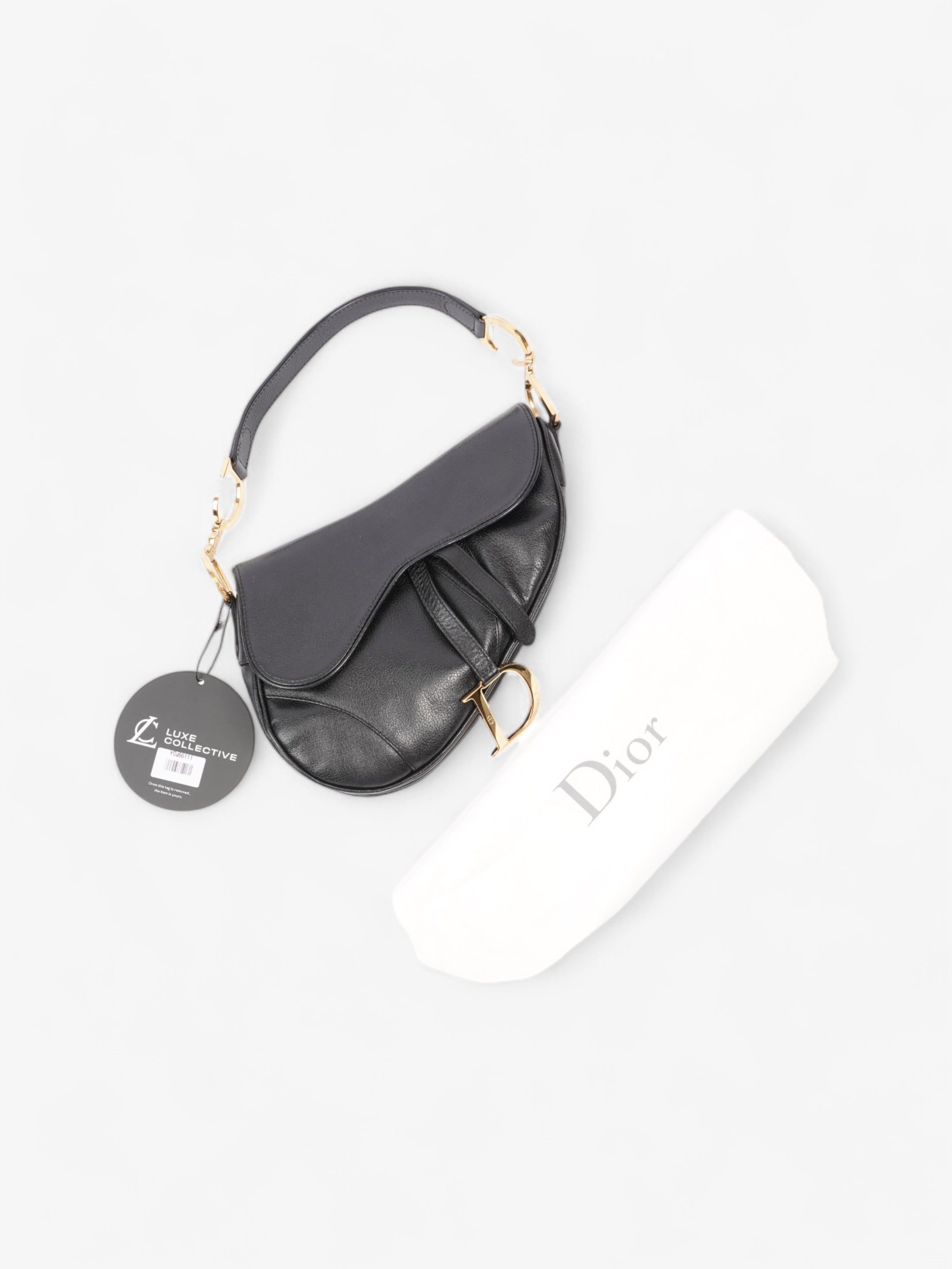 Christian Dior Saddle Bag Black Calfskin Leather