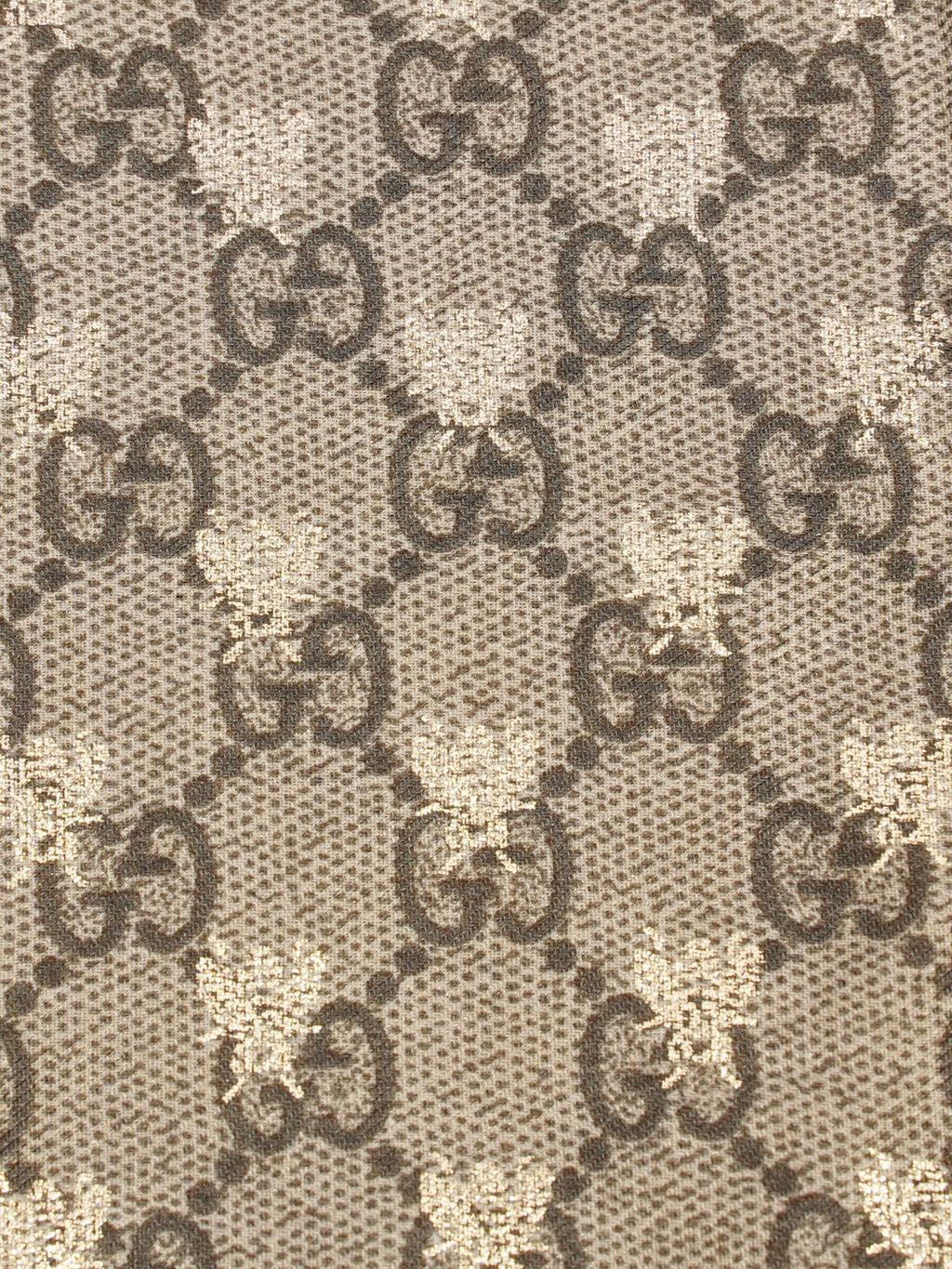 Gucci Bee GG Scarf Beige And Ebony GG Supreme / Pink / Gold Silk