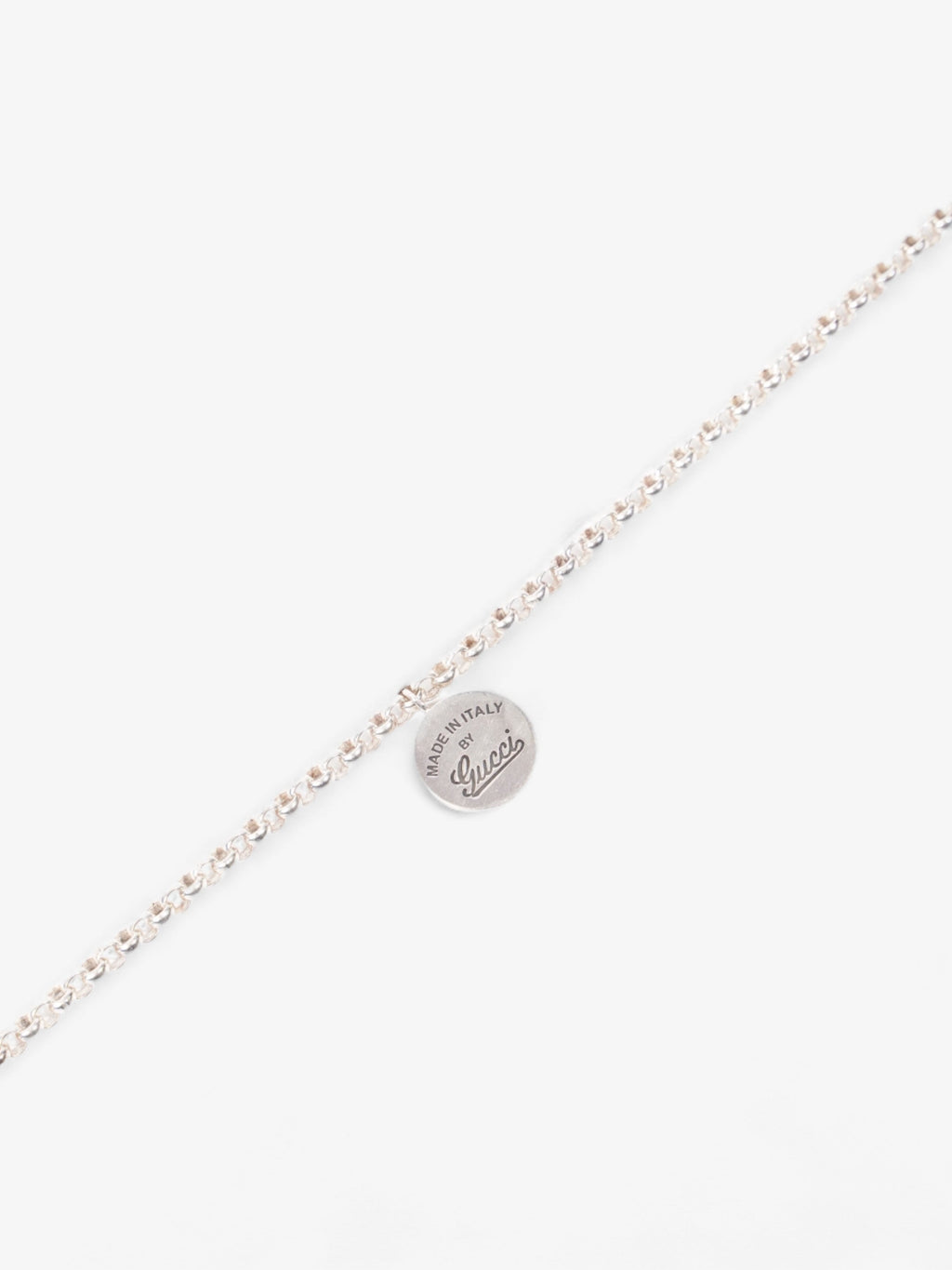 Gucci Logo Circle Necklace Silver Silver Sterling