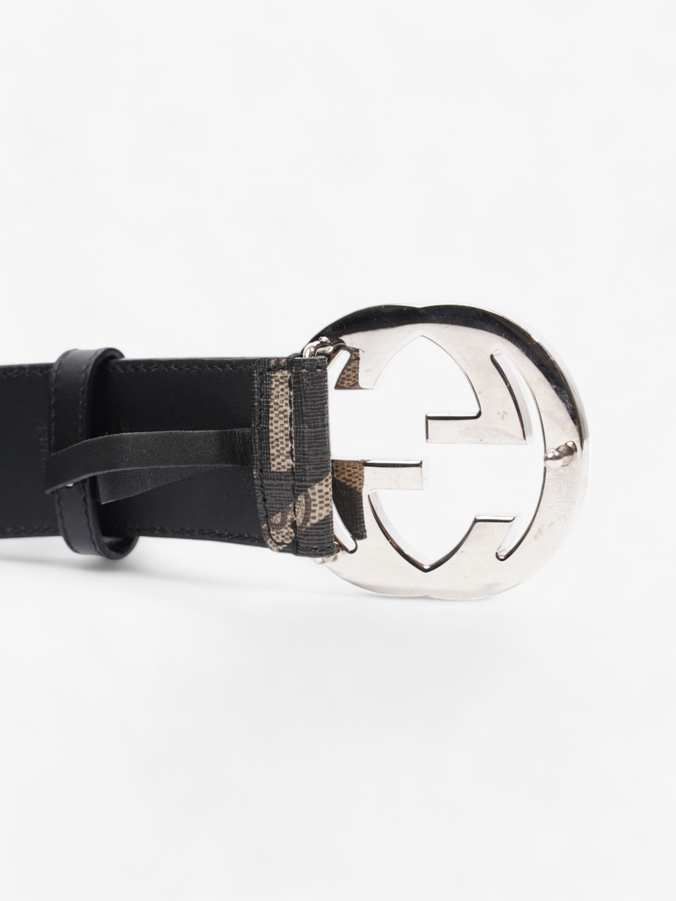 Gucci Interlocking G Wide Belt GG Supreme / Black Canvas 100cm / 40"