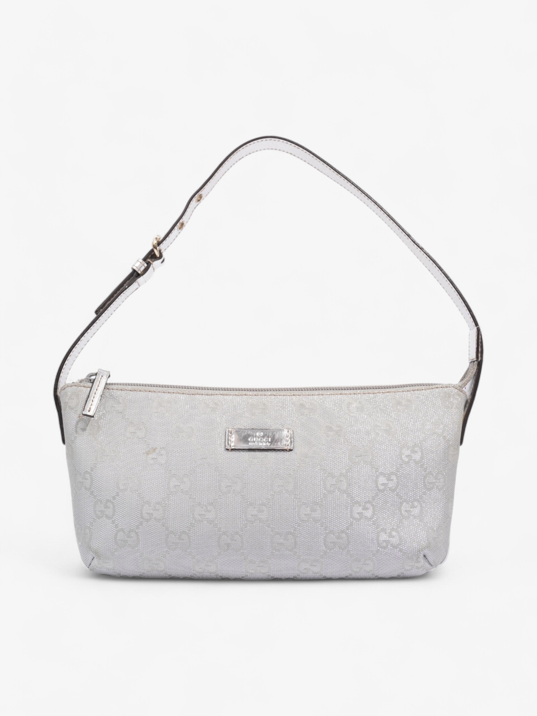 Gucci Boat Pochette Silver / GG Supreme Canvas