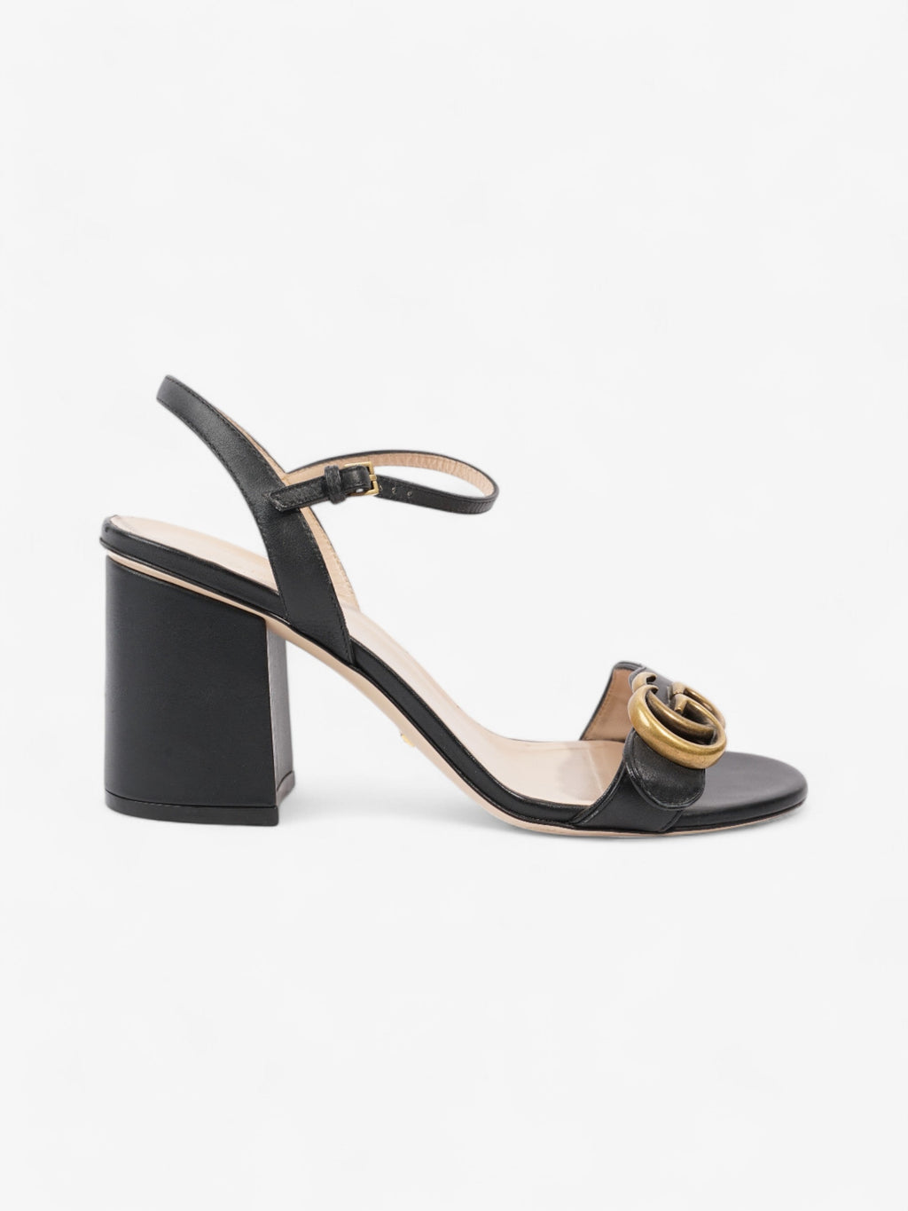 Gucci GG Marmont Sandals 70 Black Leather EU 37 UK 4