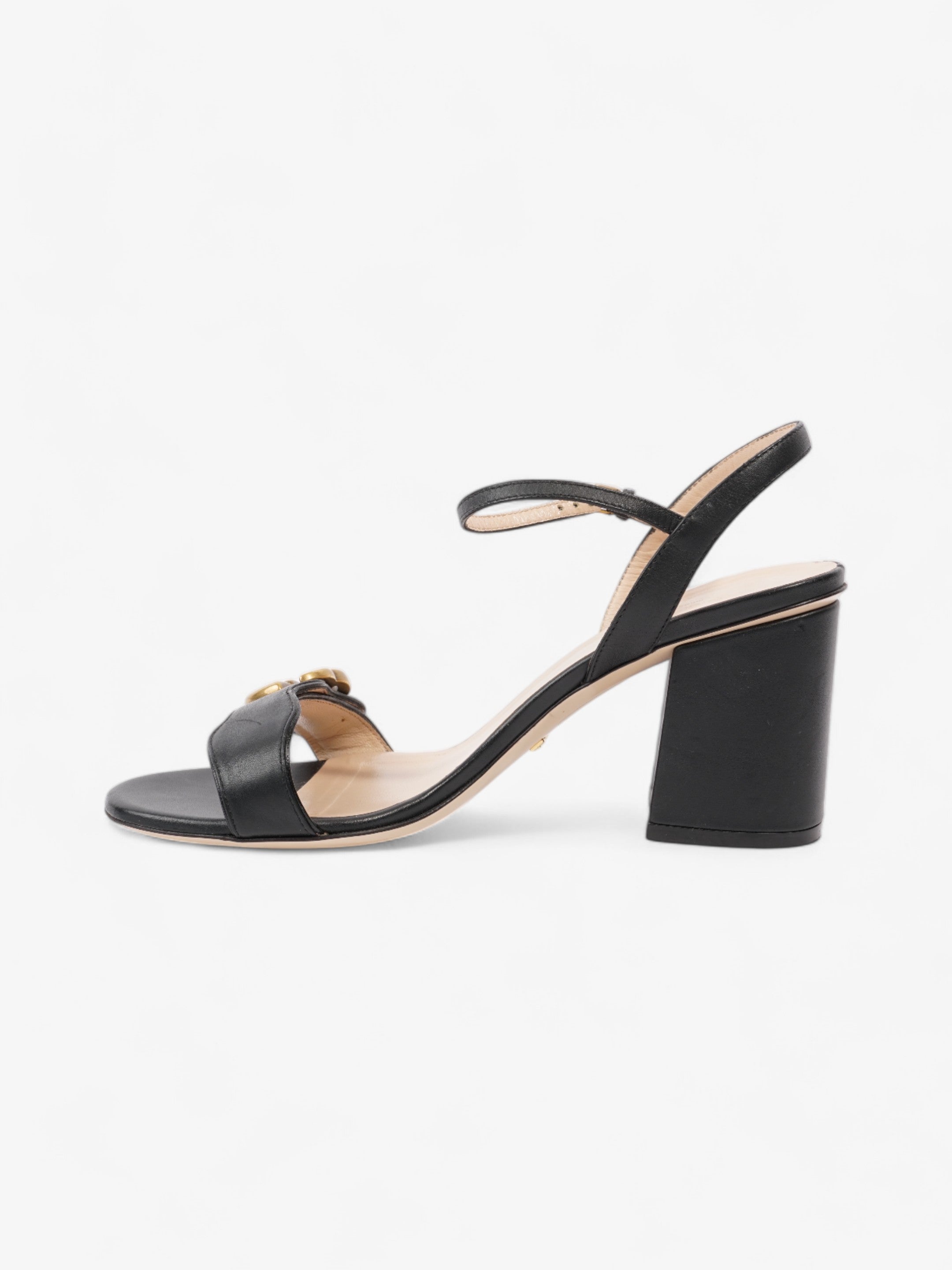 Gucci GG Marmont Sandals 70 Black Leather EU 37 UK 4