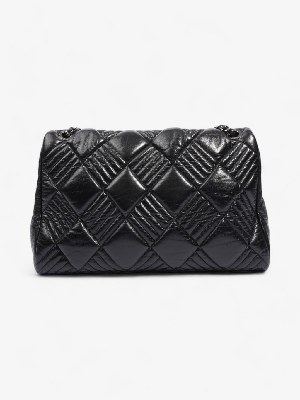 Chanel In and Out Flap Bag Black Lambskin Leather Maxi