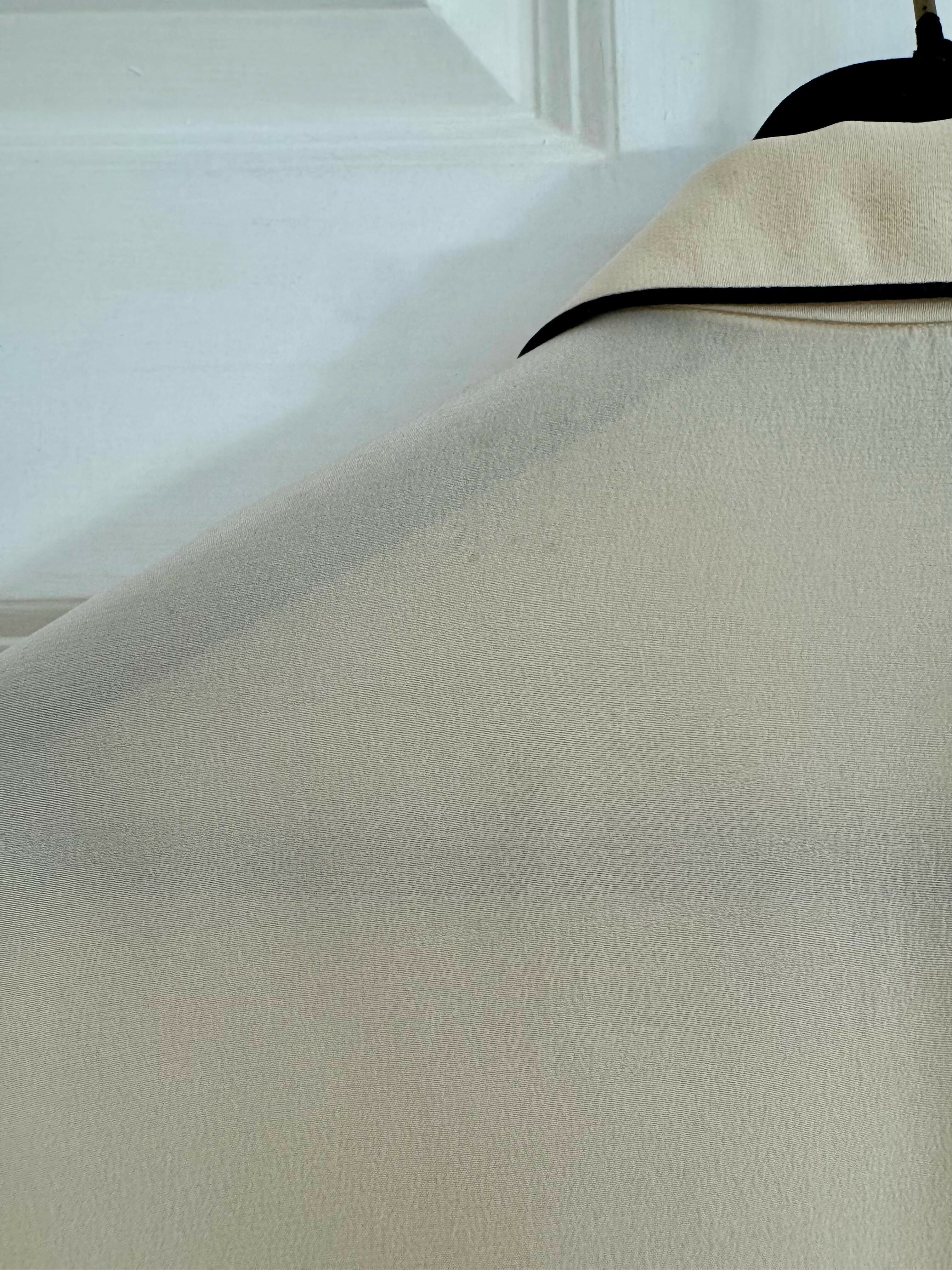 Rare Vintage Chanel Cream Silk Blouse