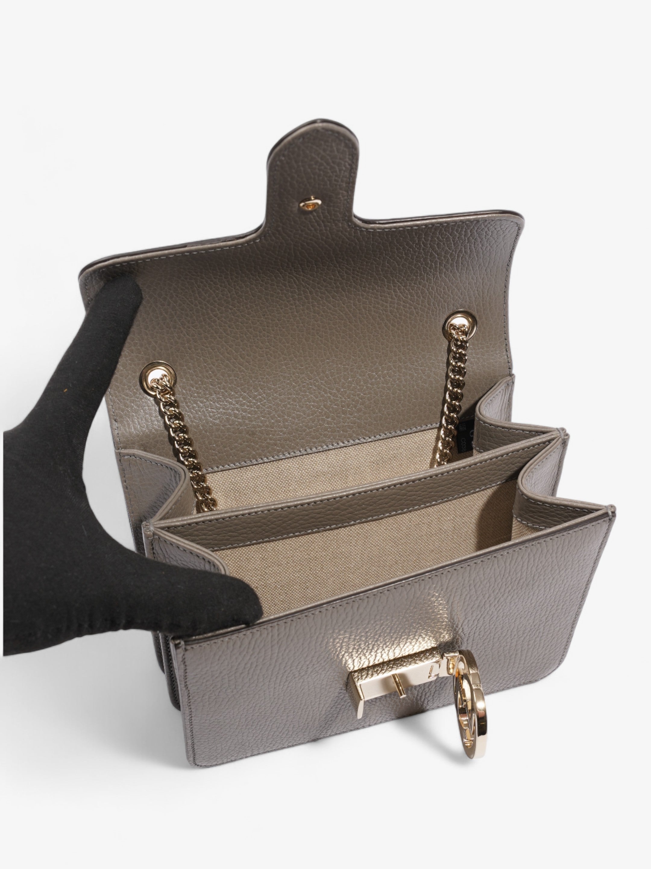 Gucci Interlocking Bag Grey Leather Small