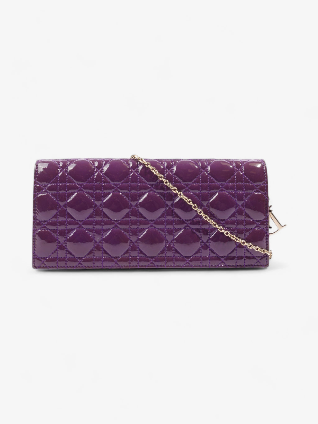 Christian Dior Long Flap Purple Patent Leather