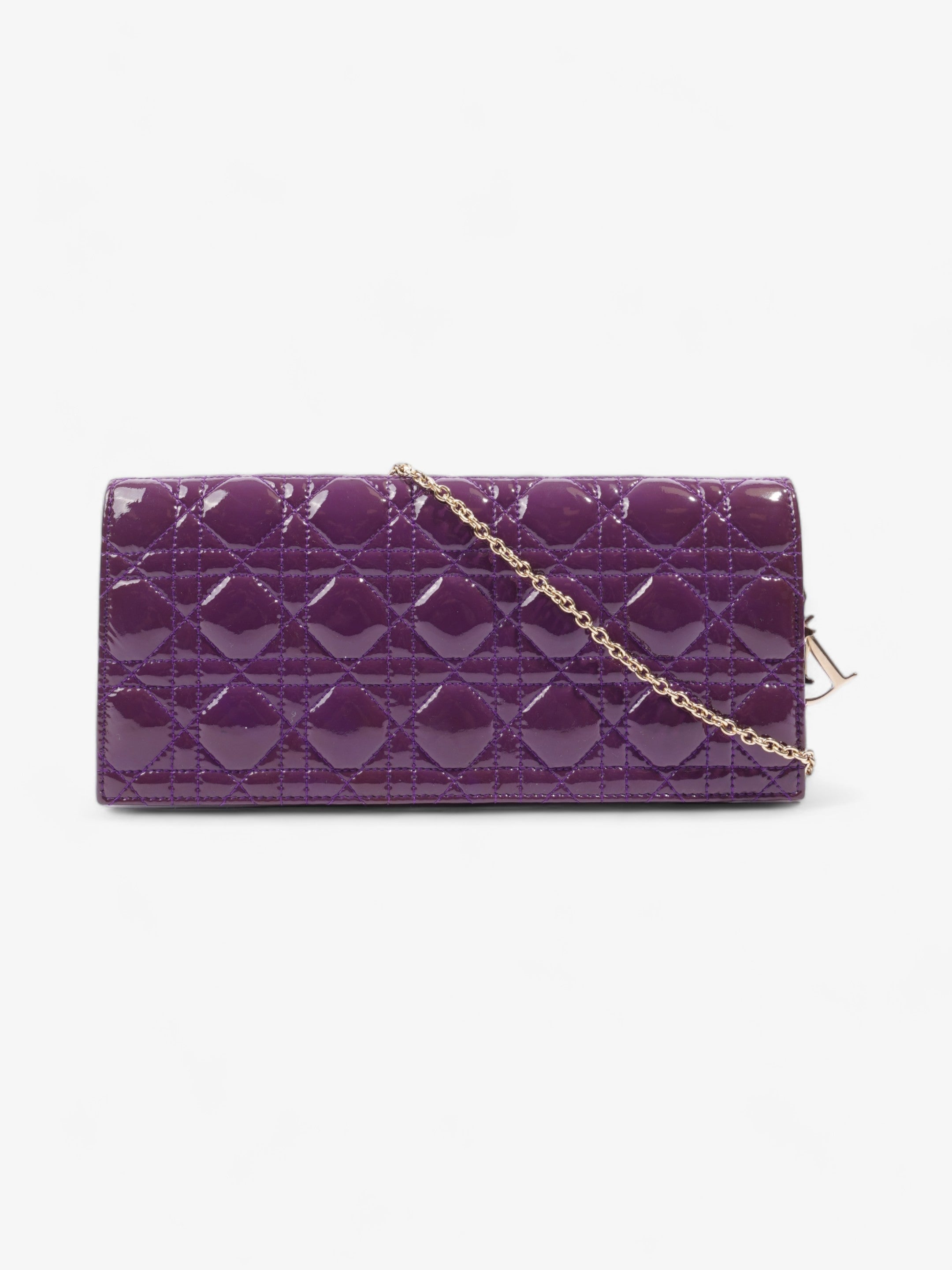 Christian Dior Long Flap Purple Patent Leather