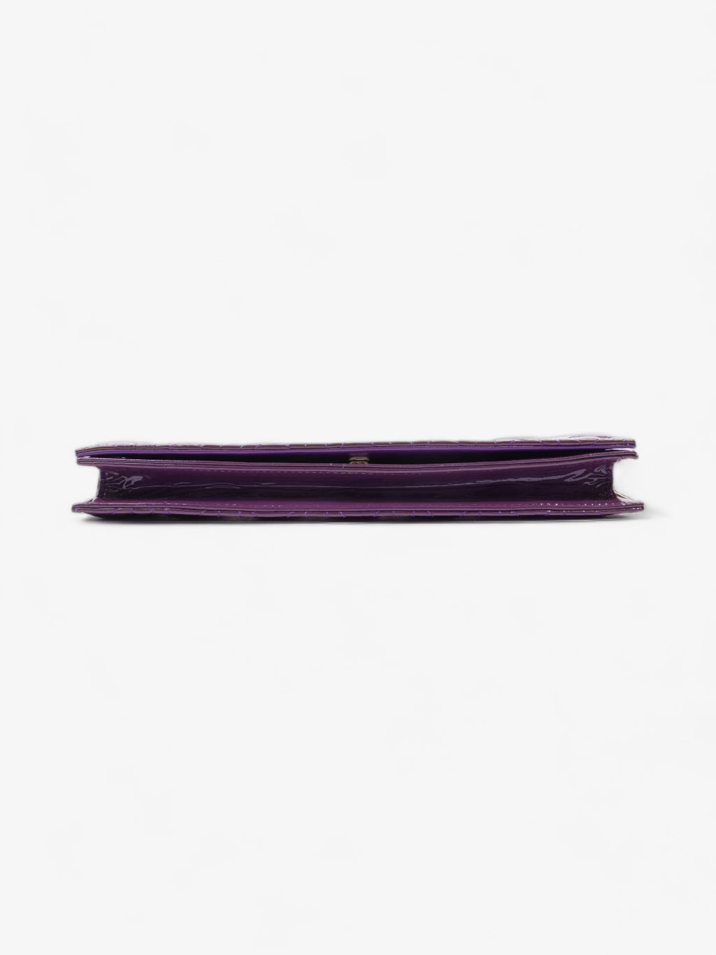 Christian Dior Long Flap Purple Patent Leather