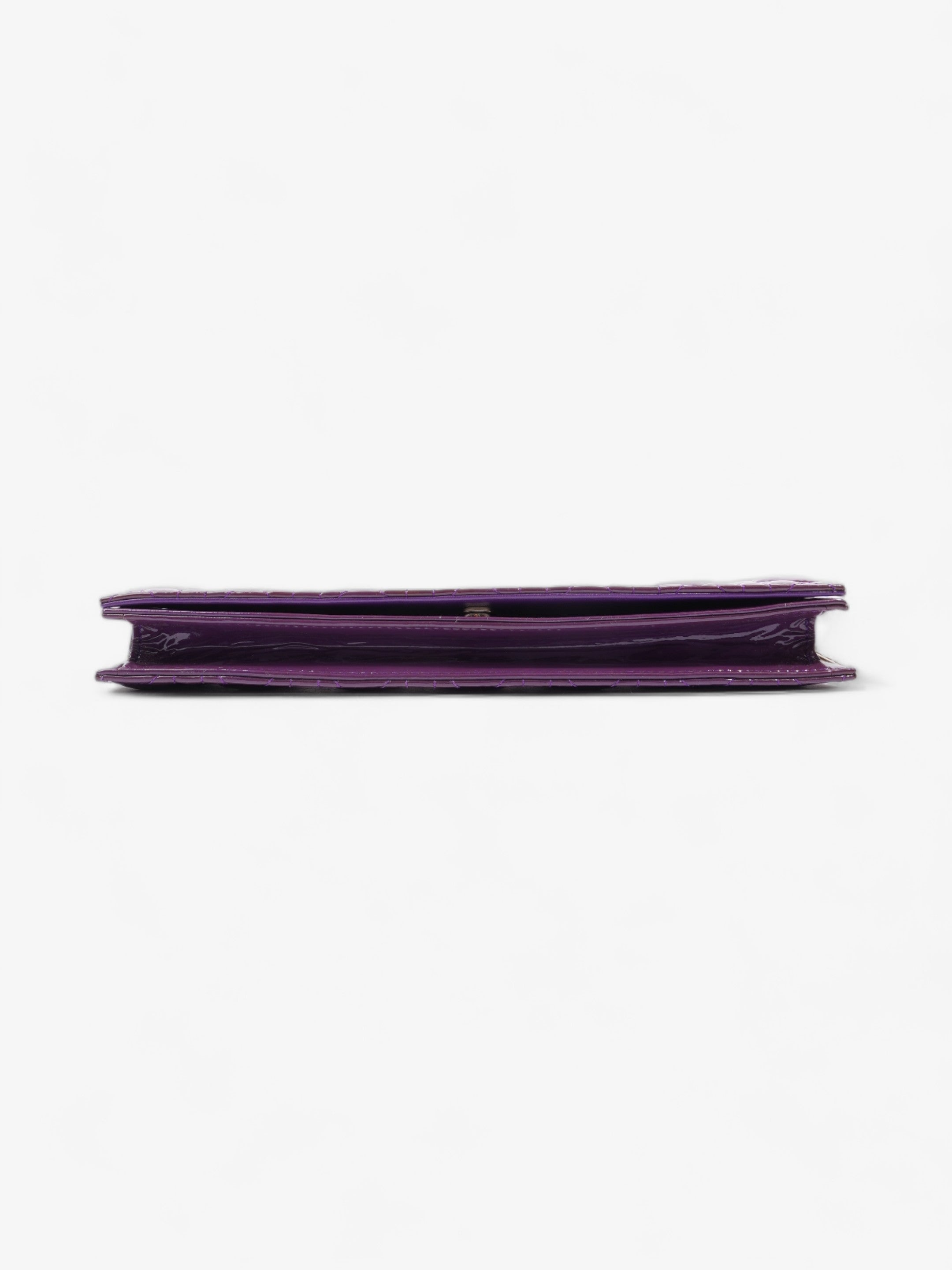 Christian Dior Long Flap Purple Patent Leather