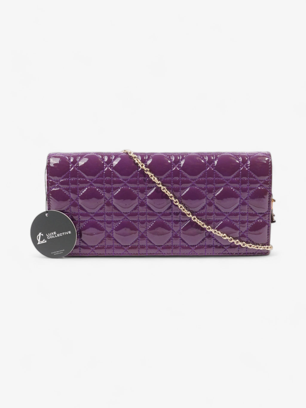 Christian Dior Long Flap Purple Patent Leather