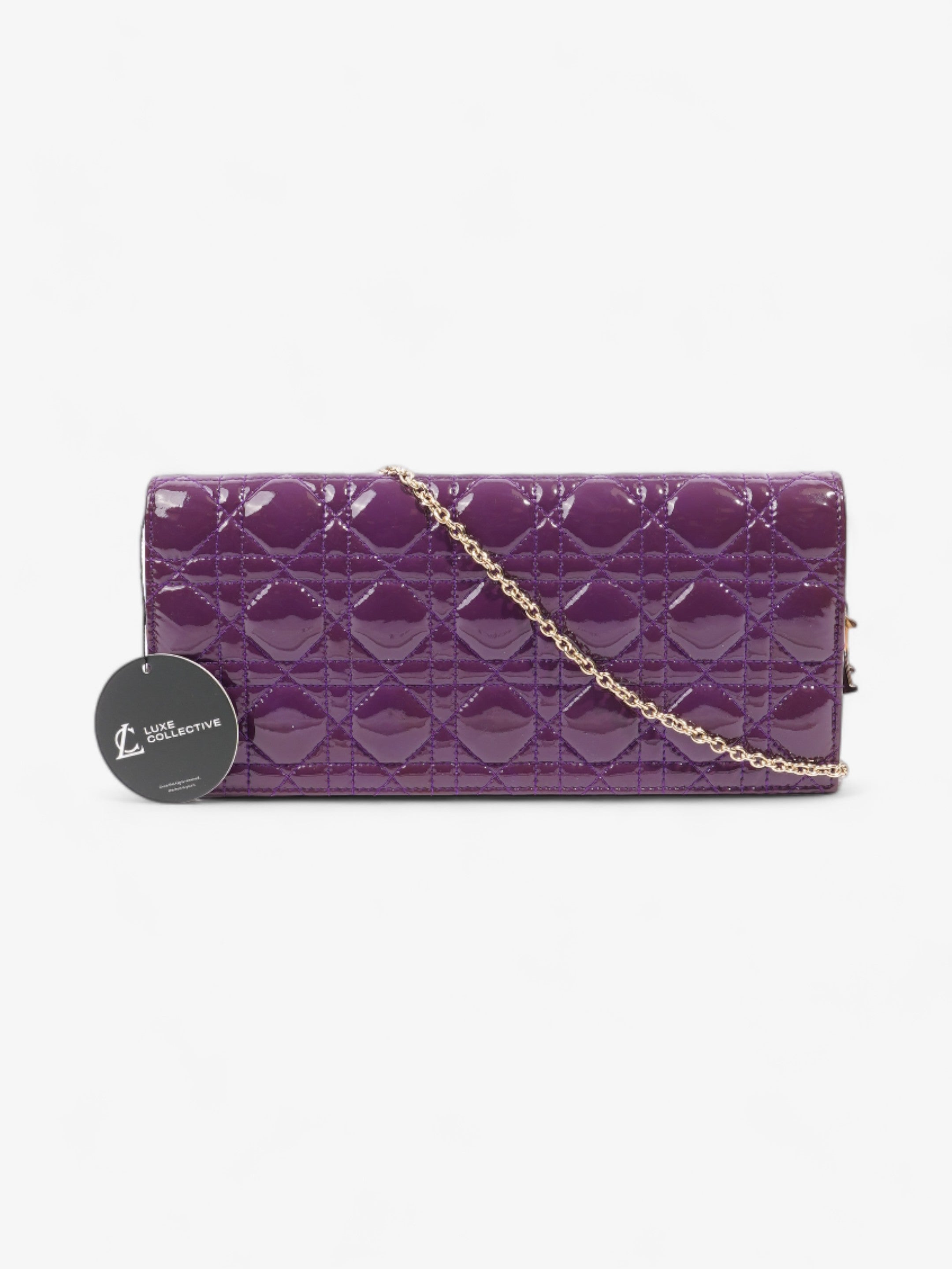 Christian Dior Long Flap Purple Patent Leather