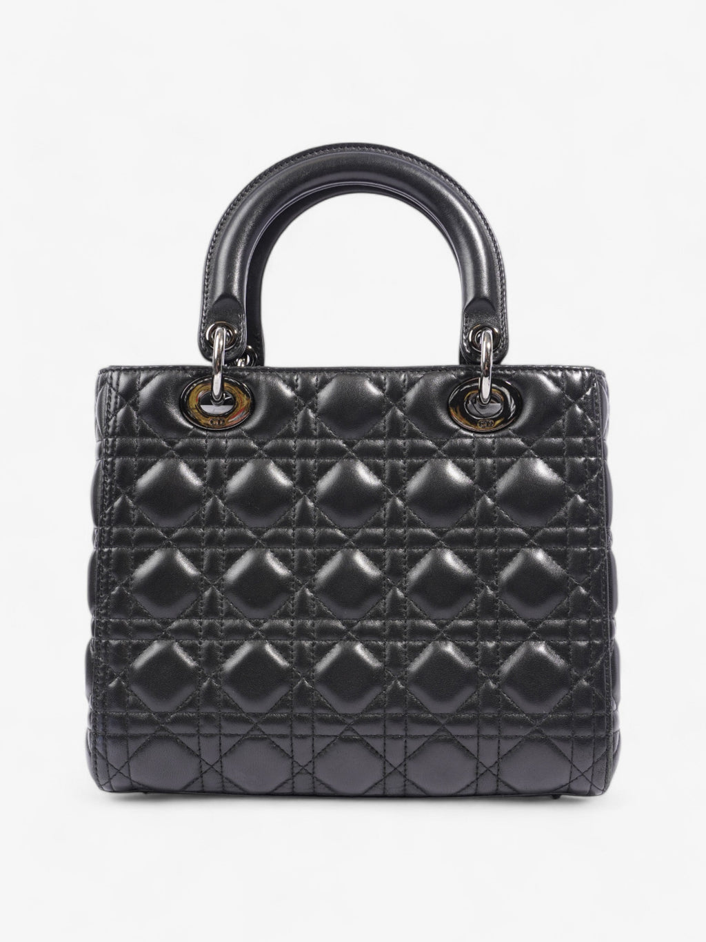 Christian Dior Lady Dior Black Lambskin Leather Medium