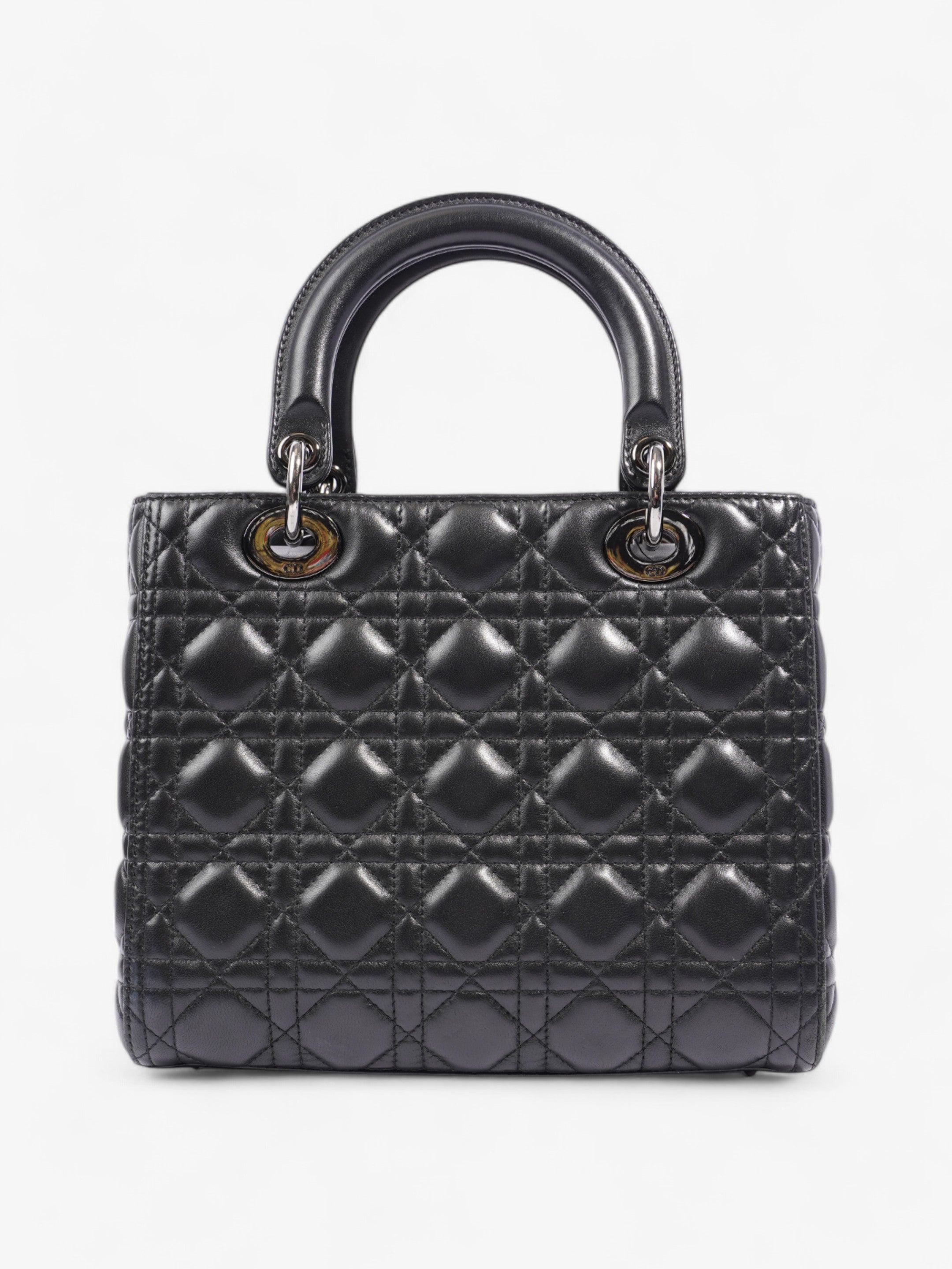 Christian Dior Lady Dior Black Lambskin Leather Medium