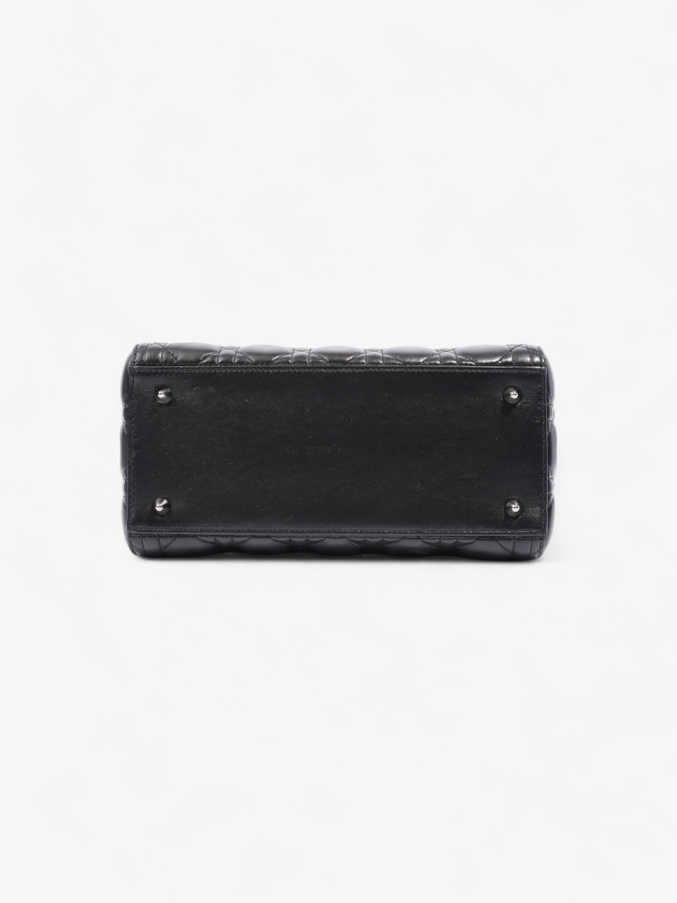Christian Dior Lady Dior Black Lambskin Leather Medium