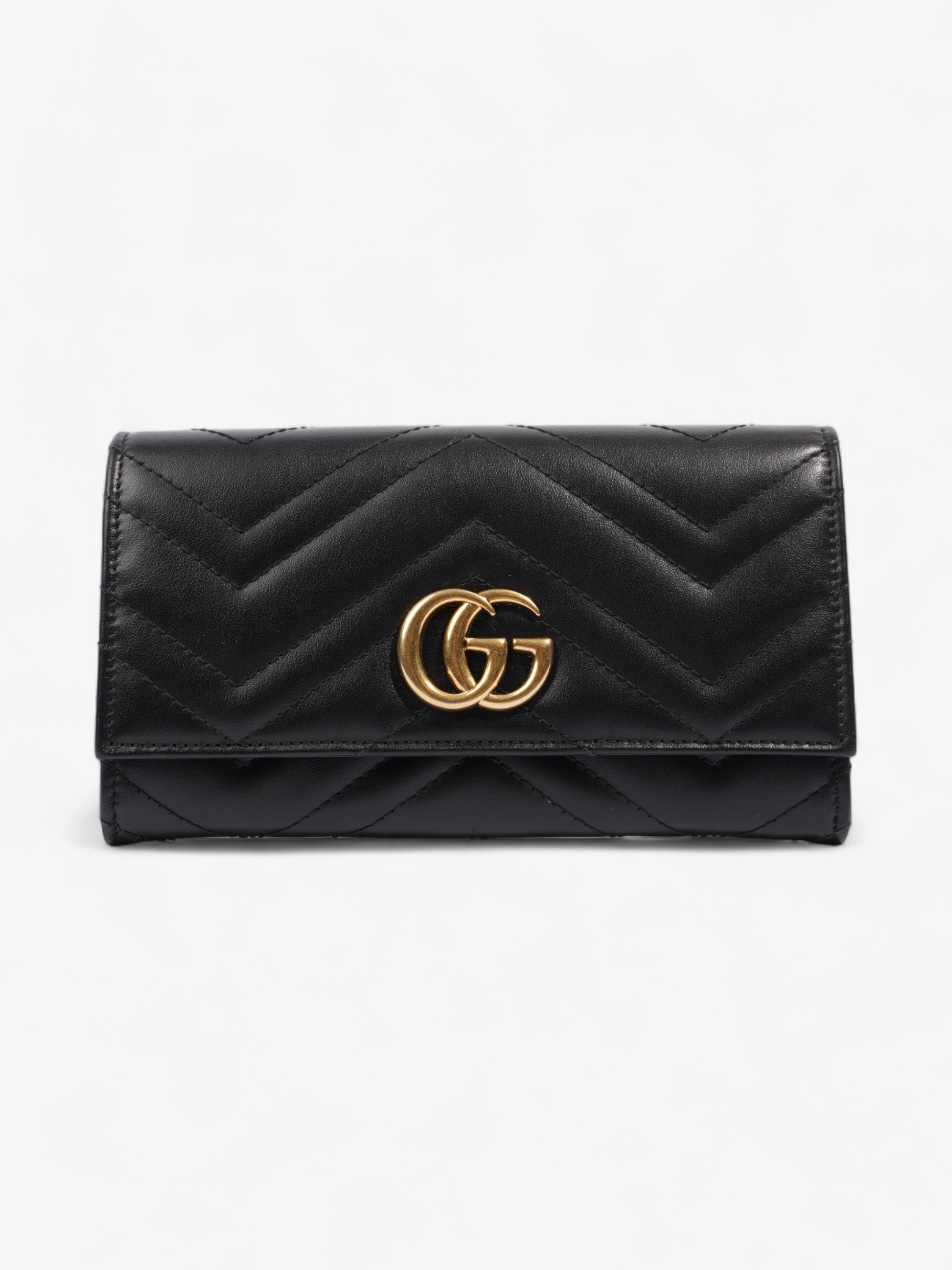 Gucci Gucci Marmont Continental Wallet Black Matelasse Leather