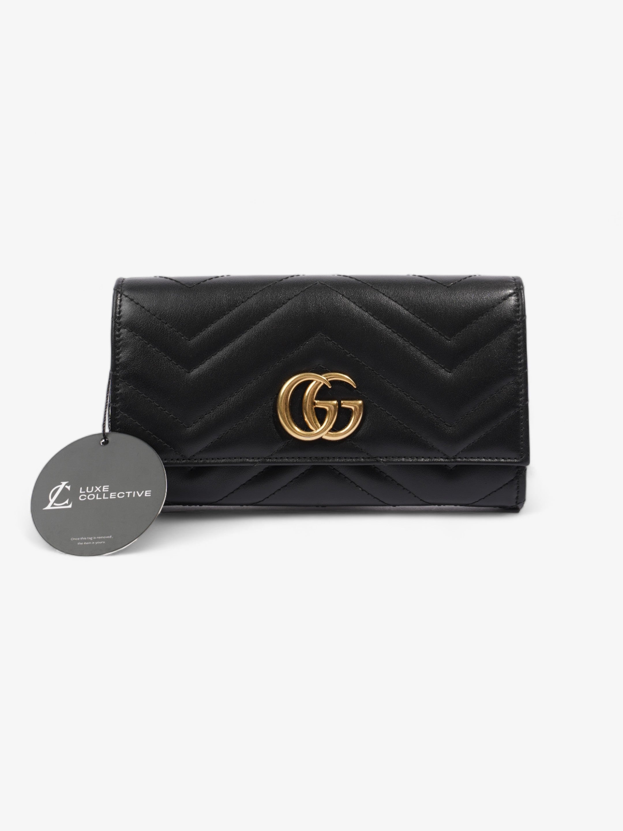 Gucci Gucci Marmont Continental Wallet Black Matelasse Leather
