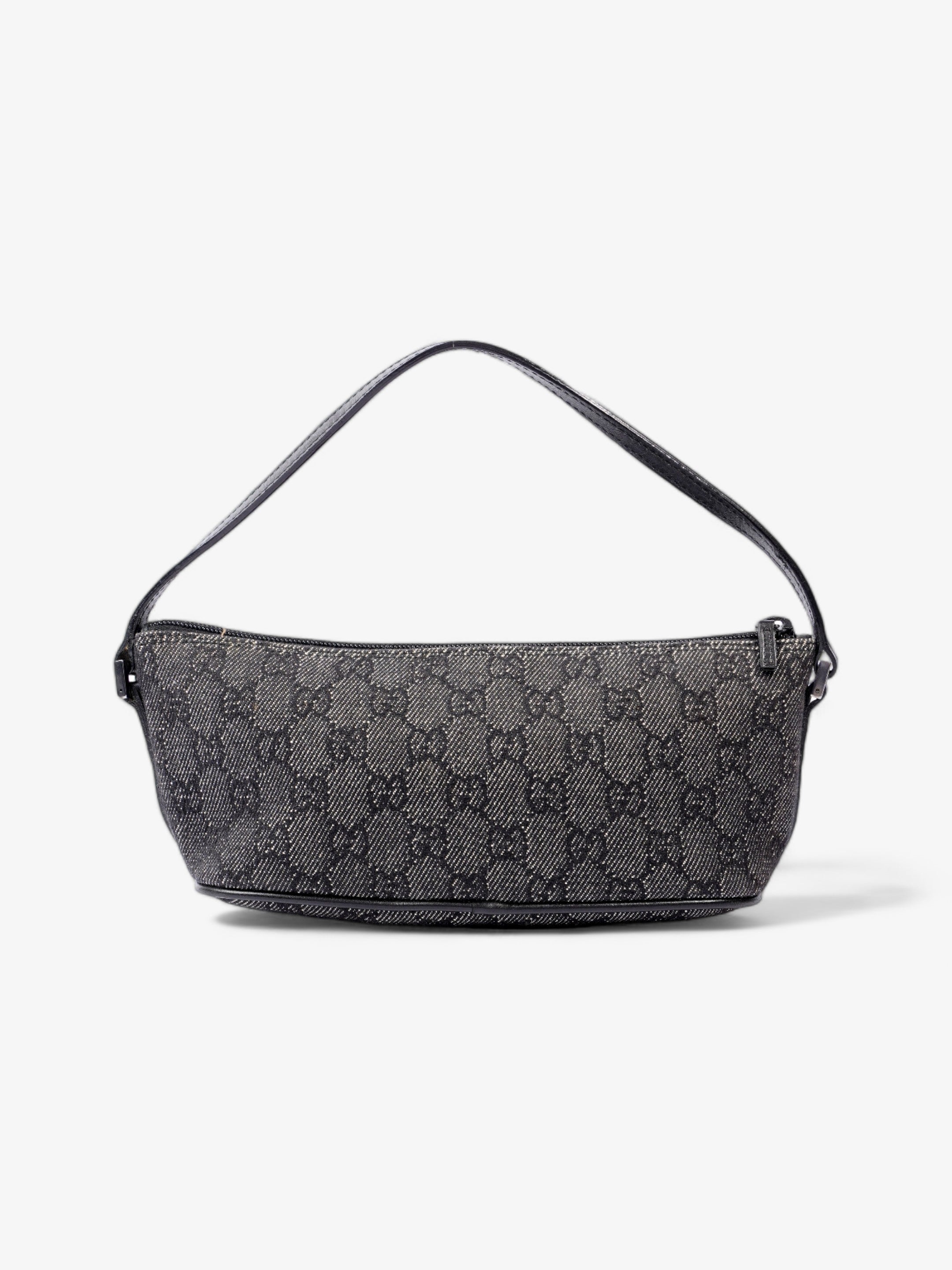 Gucci Pochette Boat Baguette Black Canvas