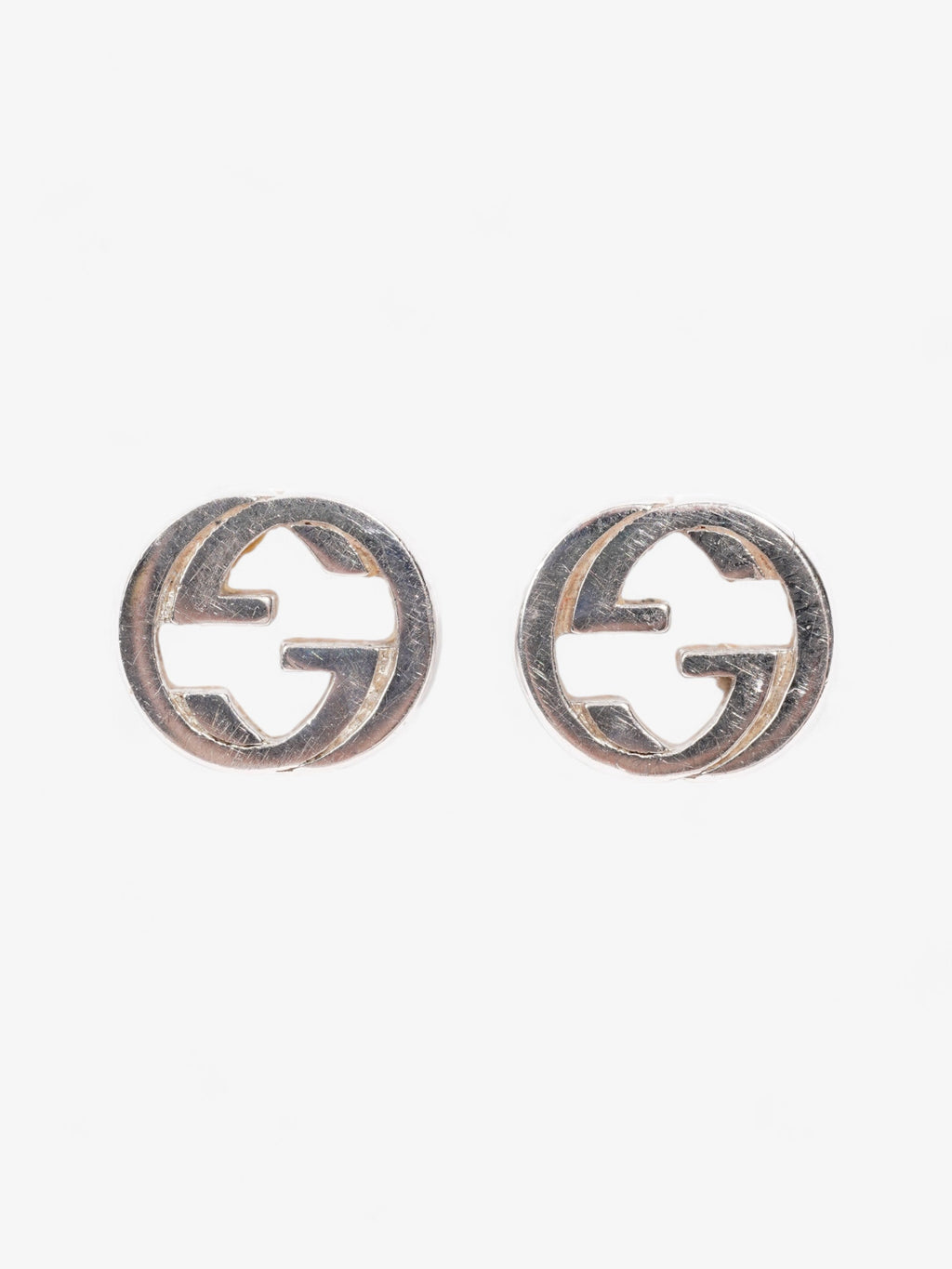Gucci Interlocking G Earrings Silver Silver Sterling