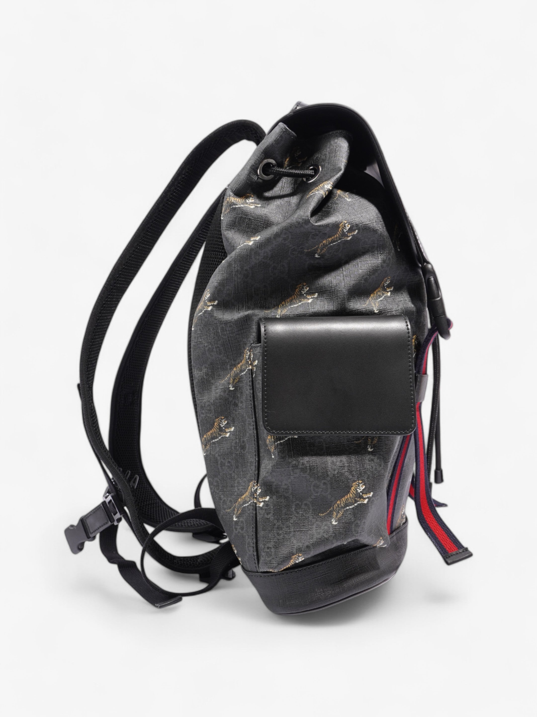 Gucci Tiger Backpack GG Supreme / Black Canvas