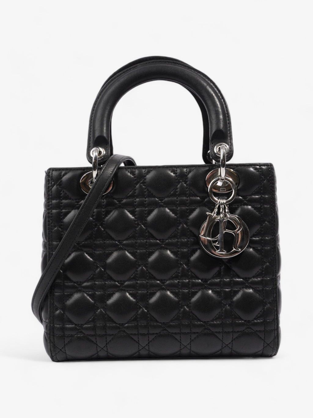Christian Dior Lady Dior Black Leather Medium