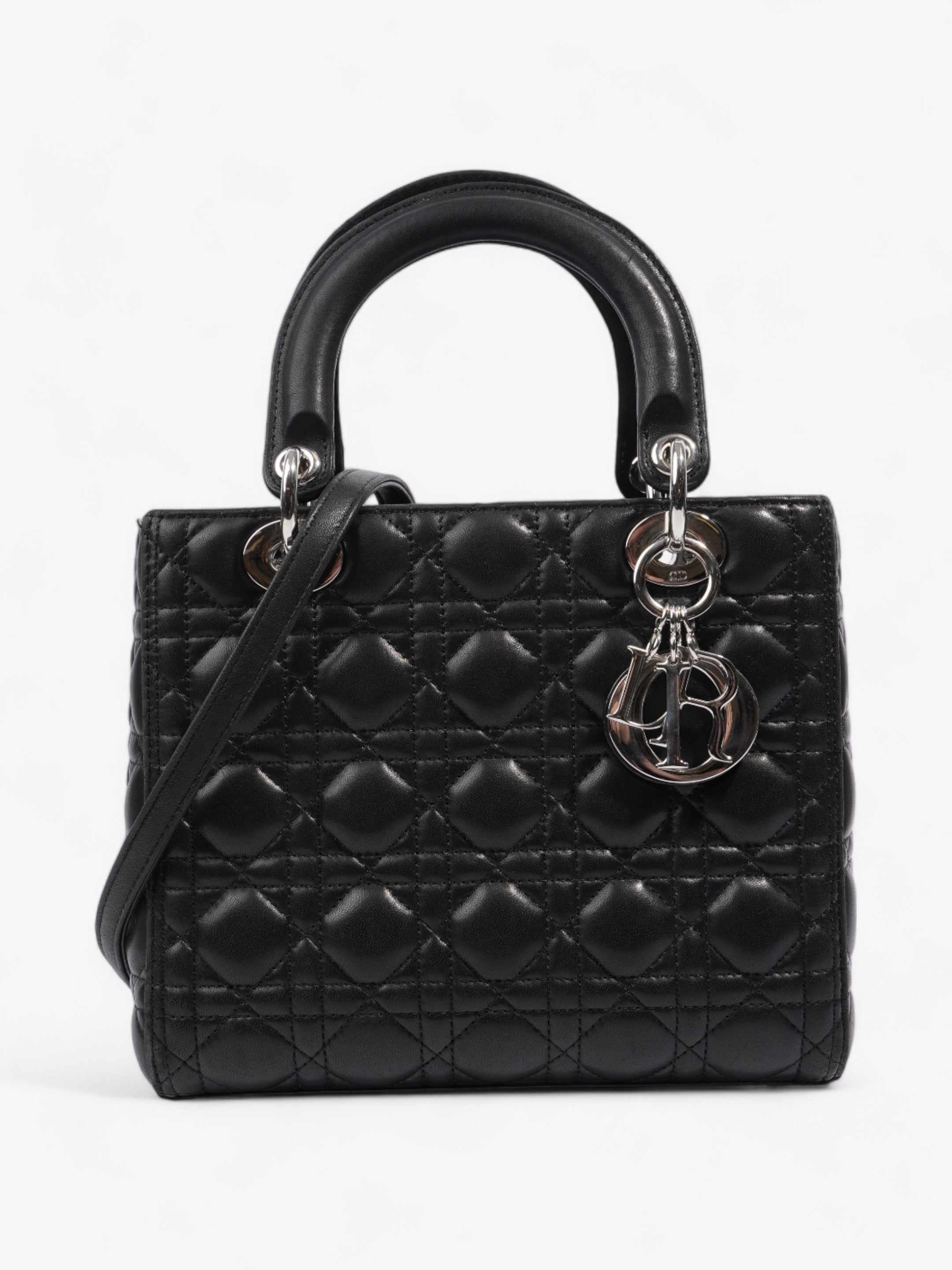 Christian Dior Lady Dior Black Leather Medium