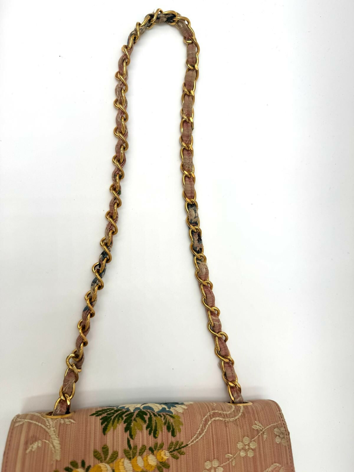 Chanel Vintage Pink Brocade Mini Square