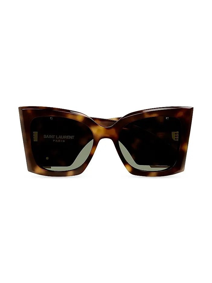 YSL BLAZE OVERSIZED CAT-EYE TORTOISESHELL SUNGLASSES