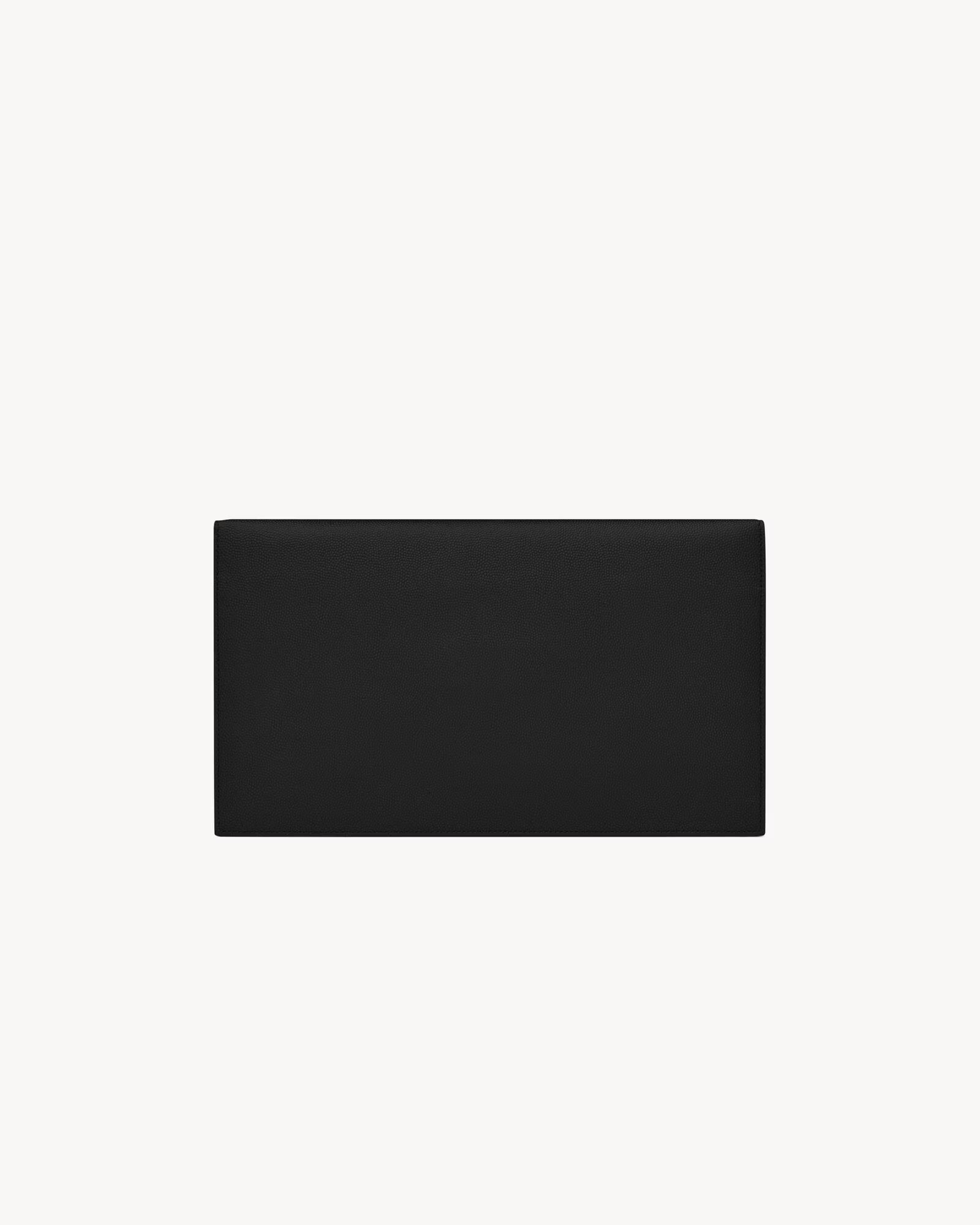YSL GRAIN DE POUDRE UPTOWN CALFSKIN LEATHER ENVELOPE CLUTCH