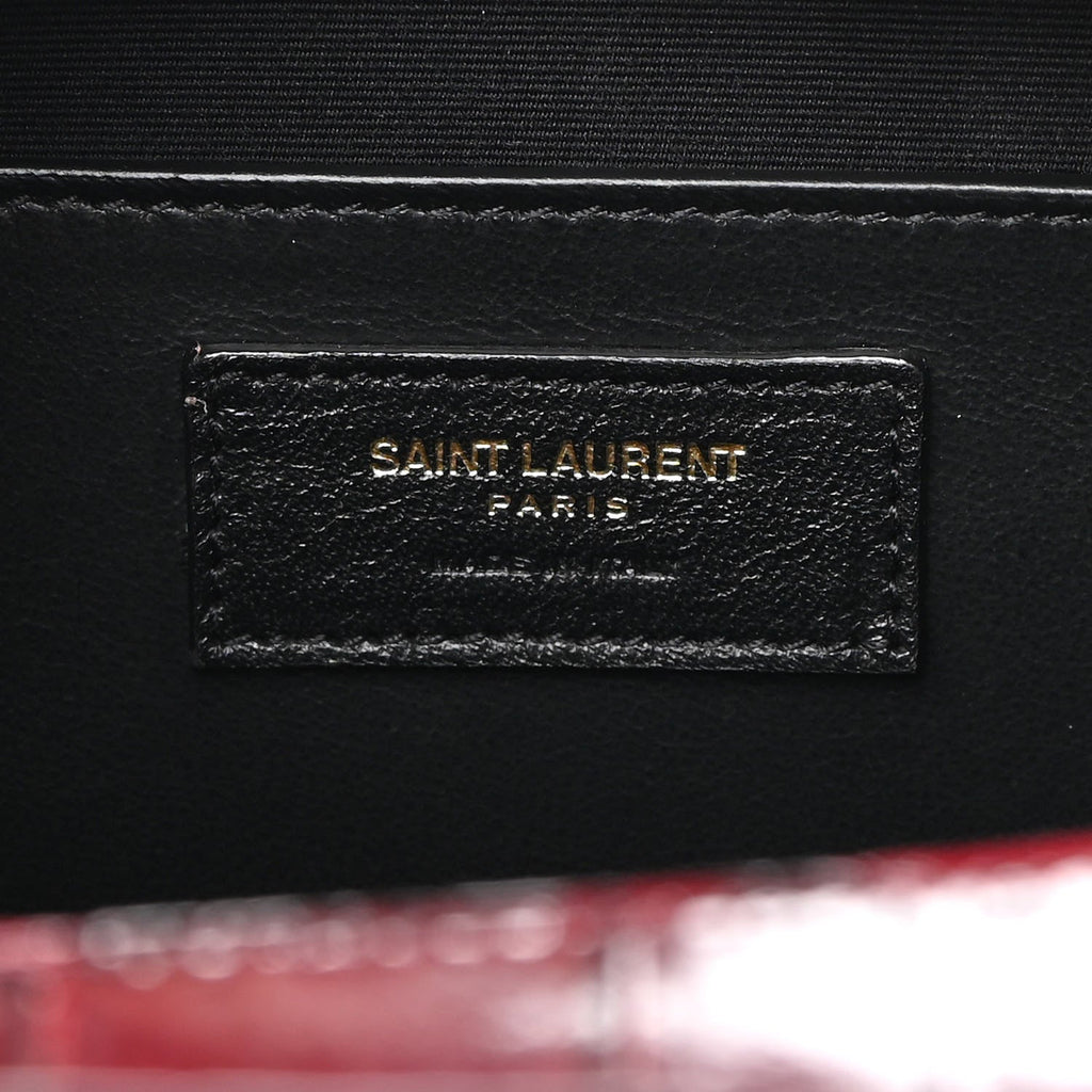 YSL CALFSKIN CROC EMBOSSED MEDIUM UPTOWN TOTE