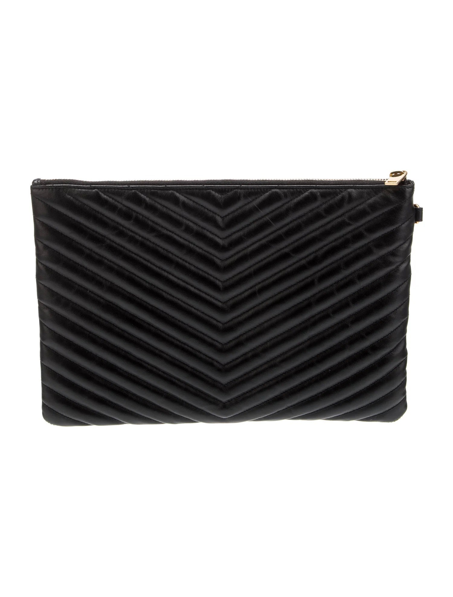 YSL CALFSKIN MATELASSE MONOGRAM CASSANDRE CLUTCH BAG