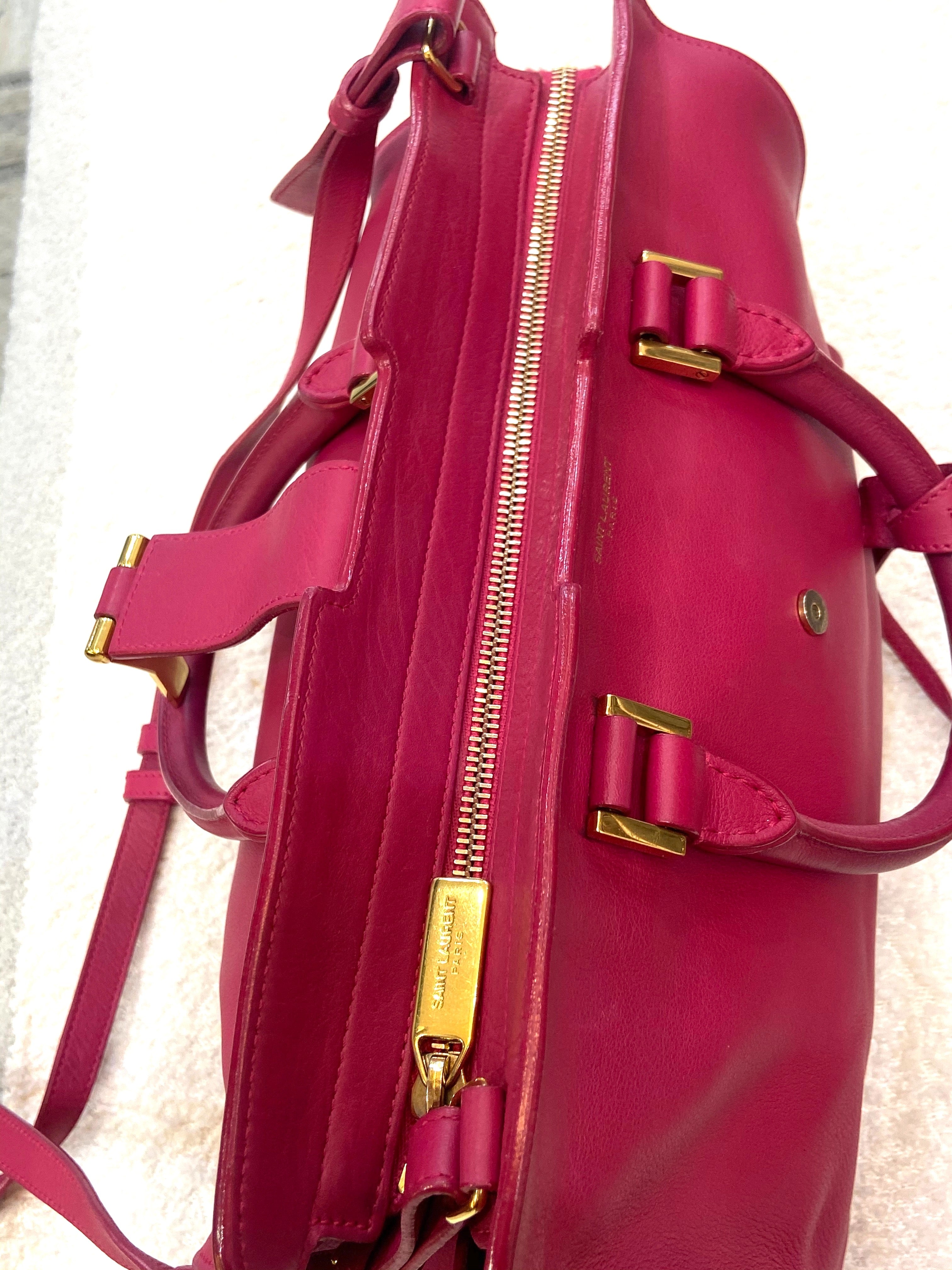 YSL CALFSKIN LEATHER CLASSIC Y CABAS SMALL SHOULDER BAG