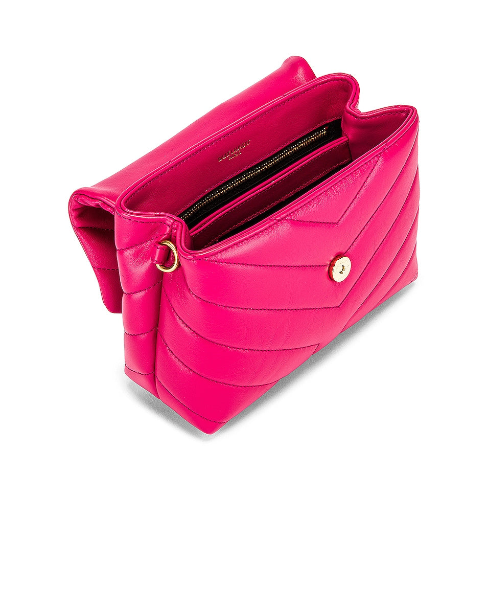 YSL QUILTED CALFSKIN LEATHER MONOGRAM TOY LOULOU CROSSBODY BAG