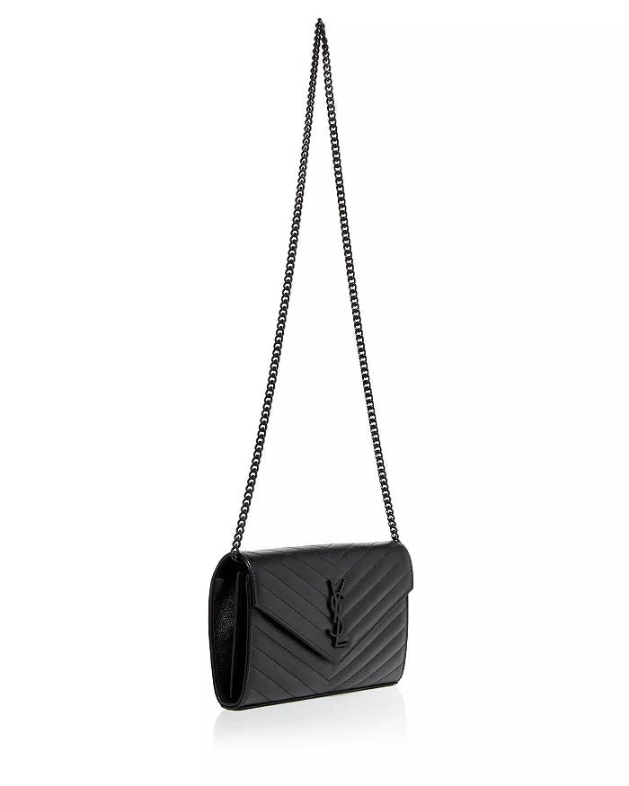 YSL CASSANDRE LAMBSKIN WALLET ON A CHAIN