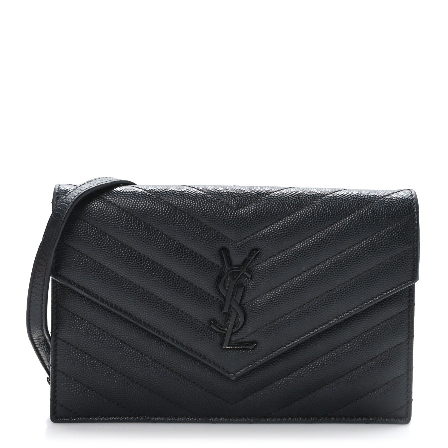YSL CASSANDRE LAMBSKIN WALLET ON A CHAIN