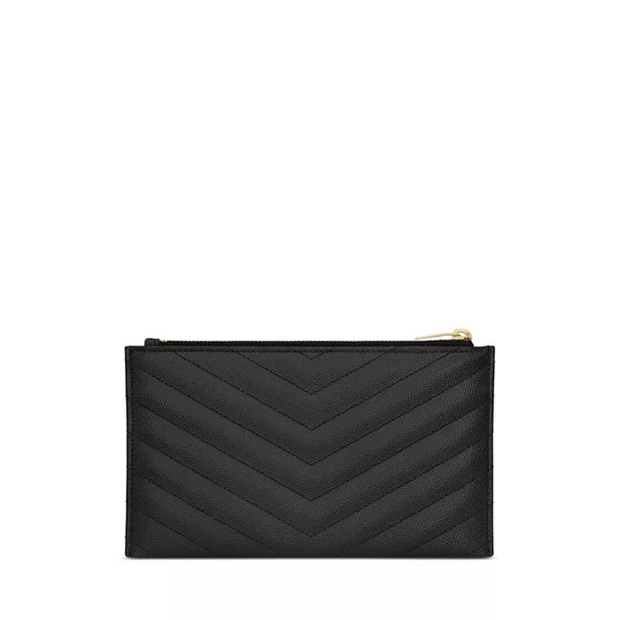 YSL MONOGRAM CHEVRON QUILTED CALFSKIN CLUTCH BAG