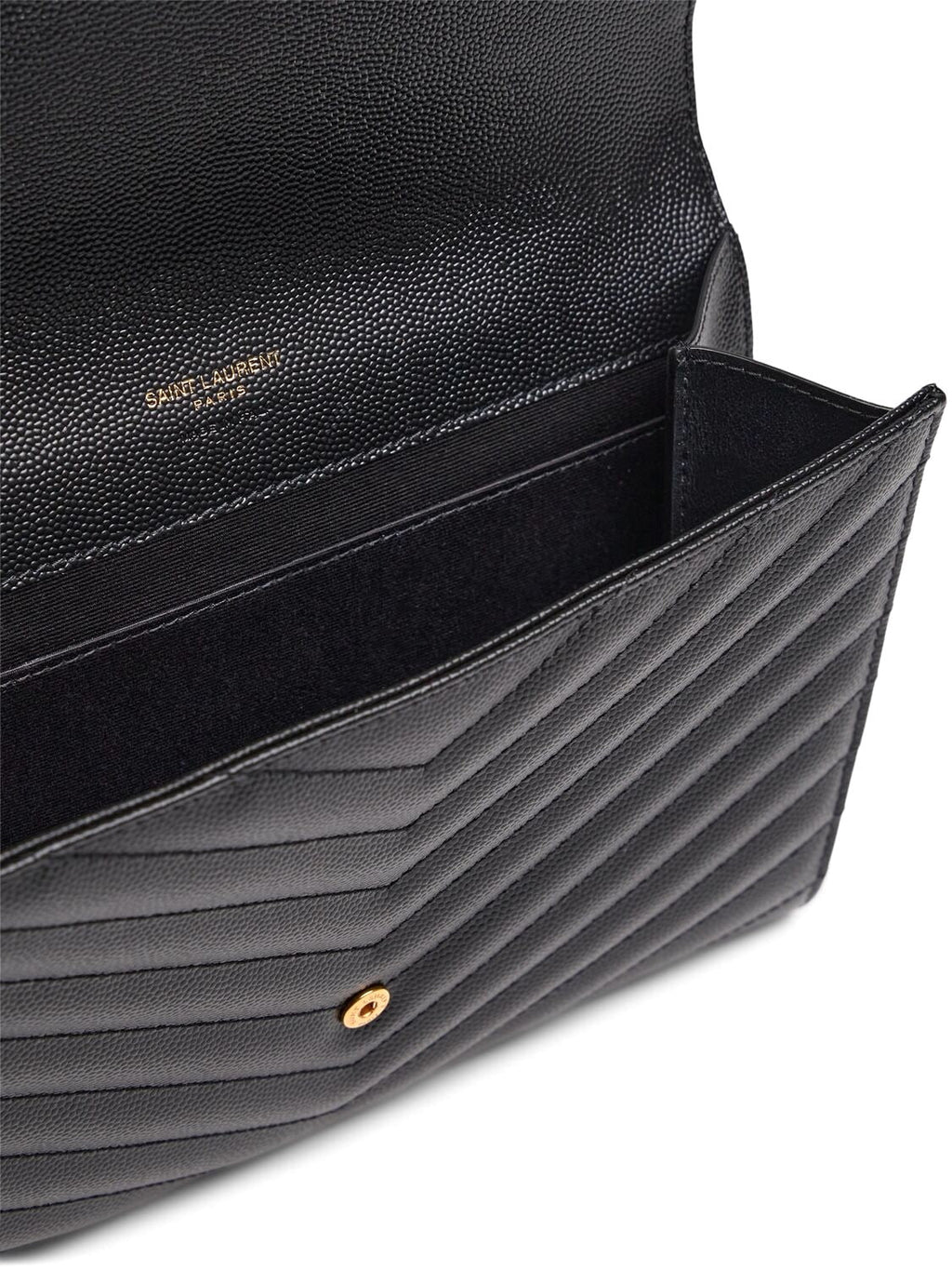 YSL ENVELOPE FLAP MIX MATELASSÉ GRAIN DE POUDRE EMBOSSED LEATHER CLUTCH BAG