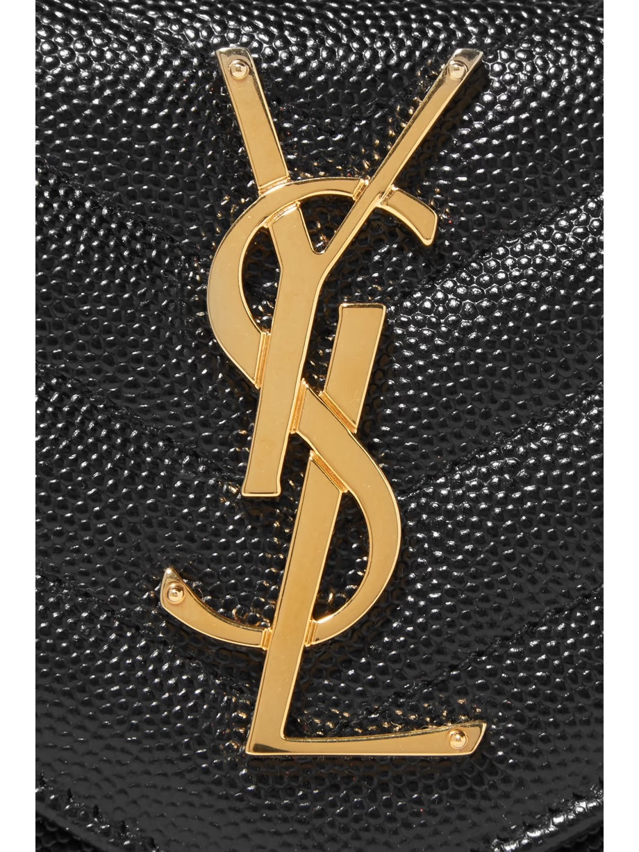 YSL GRAIN DE POUDRE MONOGRAM LARGE FLAP WALLET