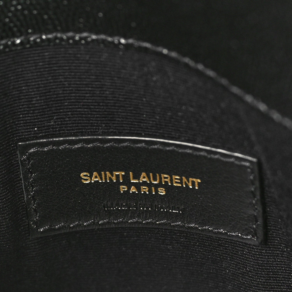 YSL GRAIN DE POUDRE UPTOWN CALFSKIN LEATHER ENVELOPE CLUTCH