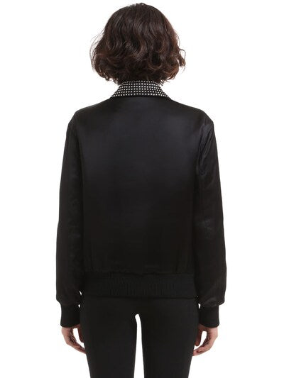YSL JE T'AIME CRYSTAL EMBELLISHED COLLAR BOMBER JACKET